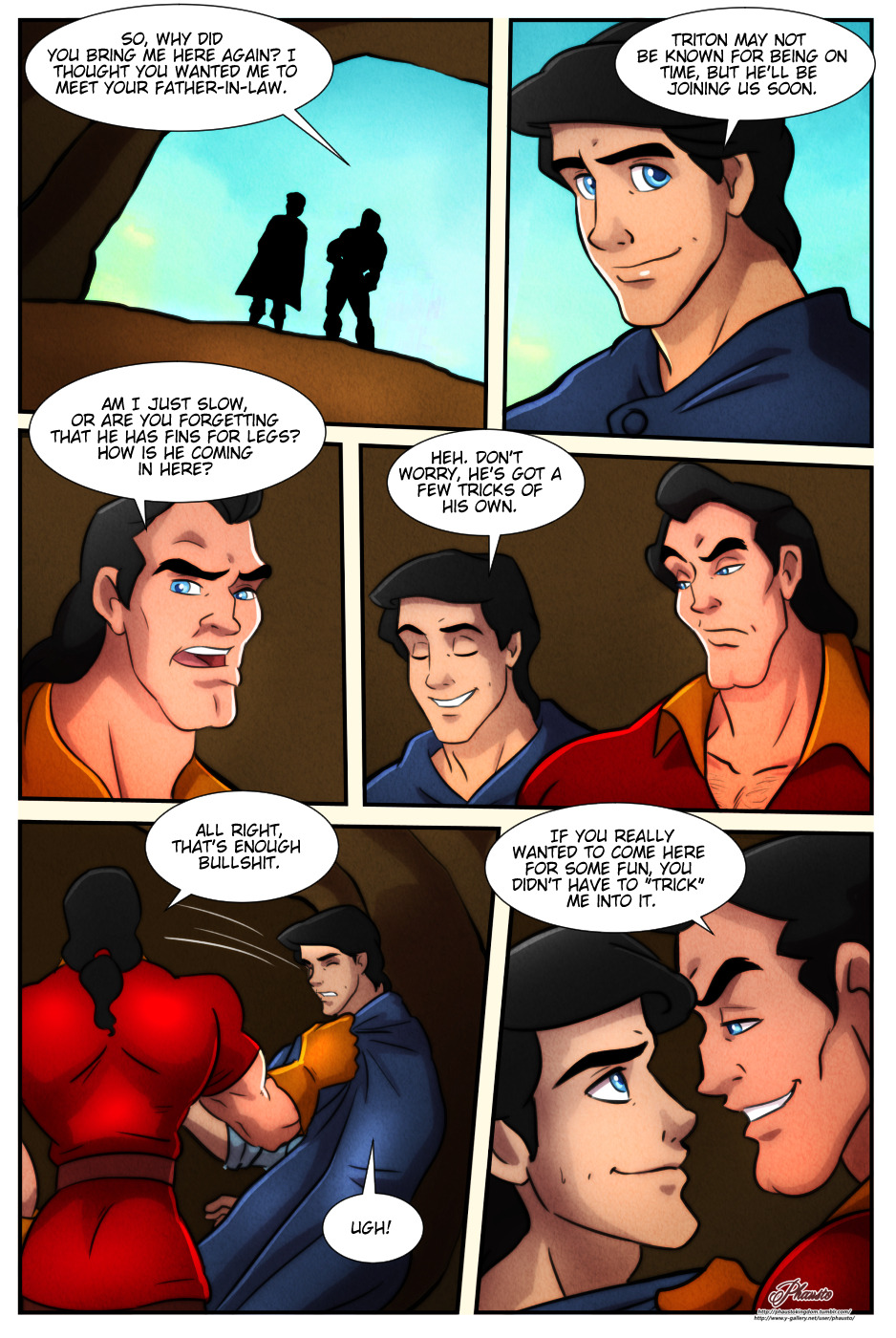 Post Beauty And The Beast Comic Crossover Gaston King Triton