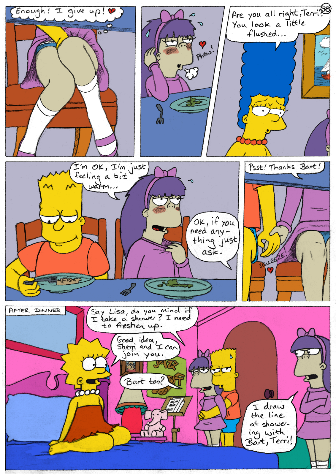 Post Bart Simpson Comic Jimmy Lisa Simpson Marge Simpson Sherri Mackleberry Terri