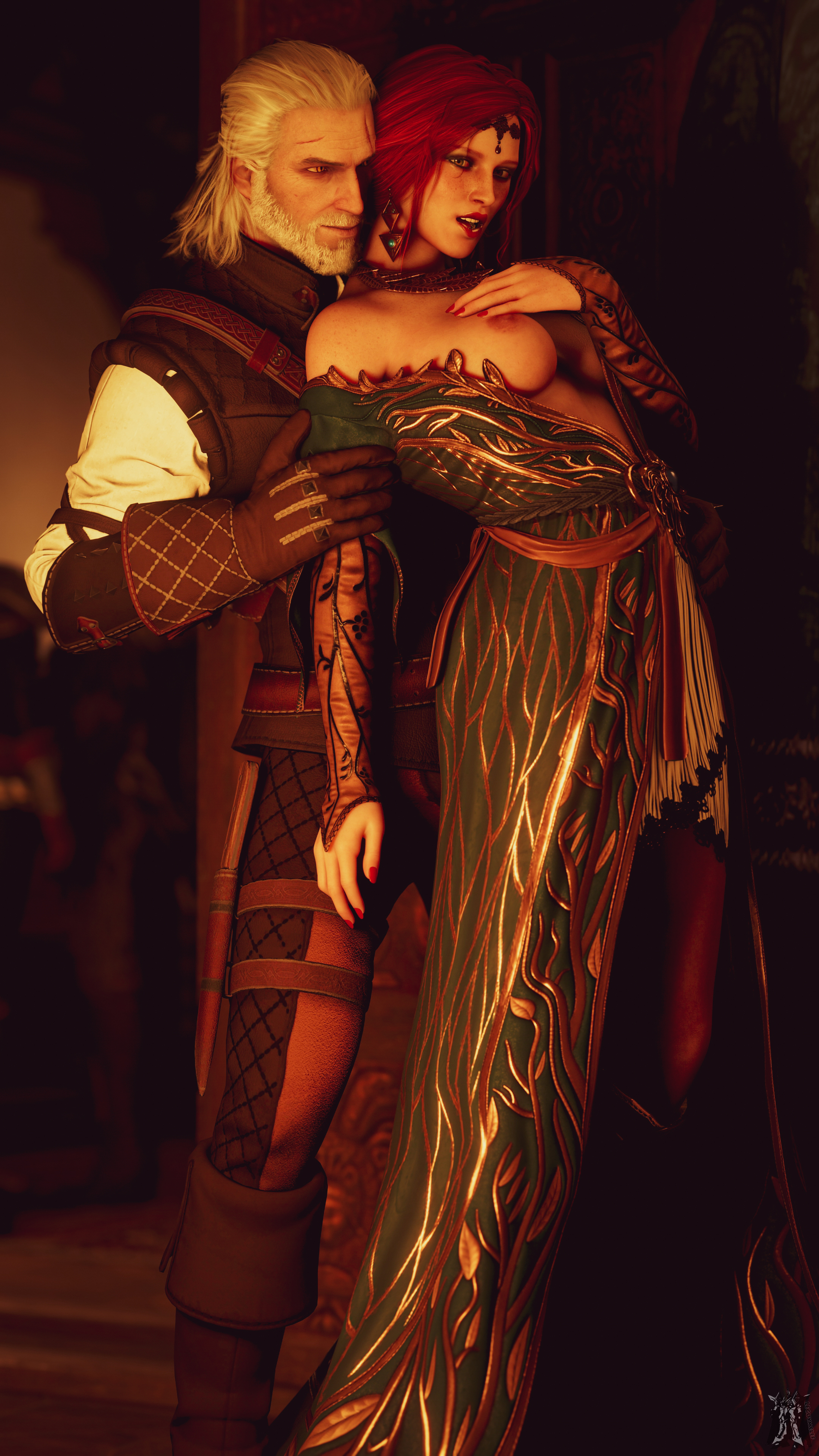 Geralt_of_Rivia LeGuymelef The_Witcher The_Witcher_3 Triss_Merigold