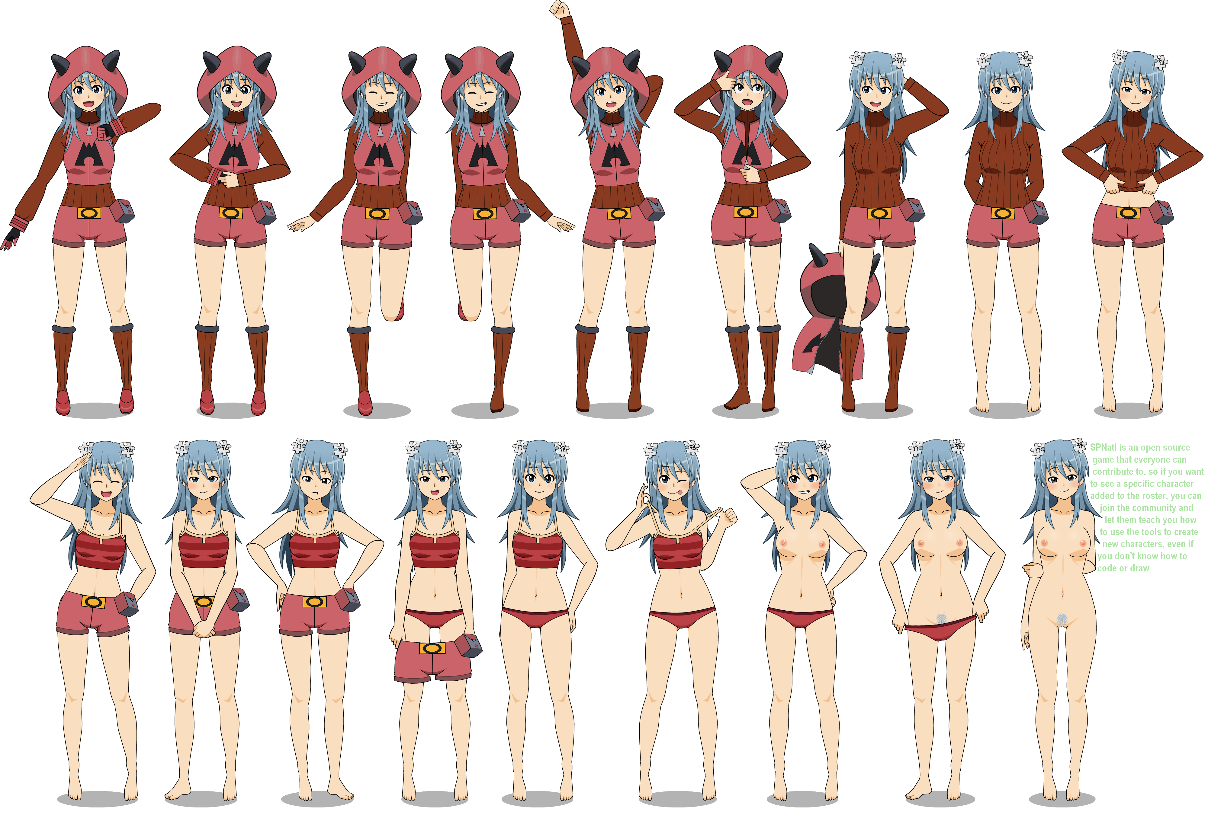 Kisekae Magma_Grunt Porkyman Strip_Poker_Night_at_the_Inventory Team_Magma Wikipe-tan Wikipedia cosplay crossover mascots