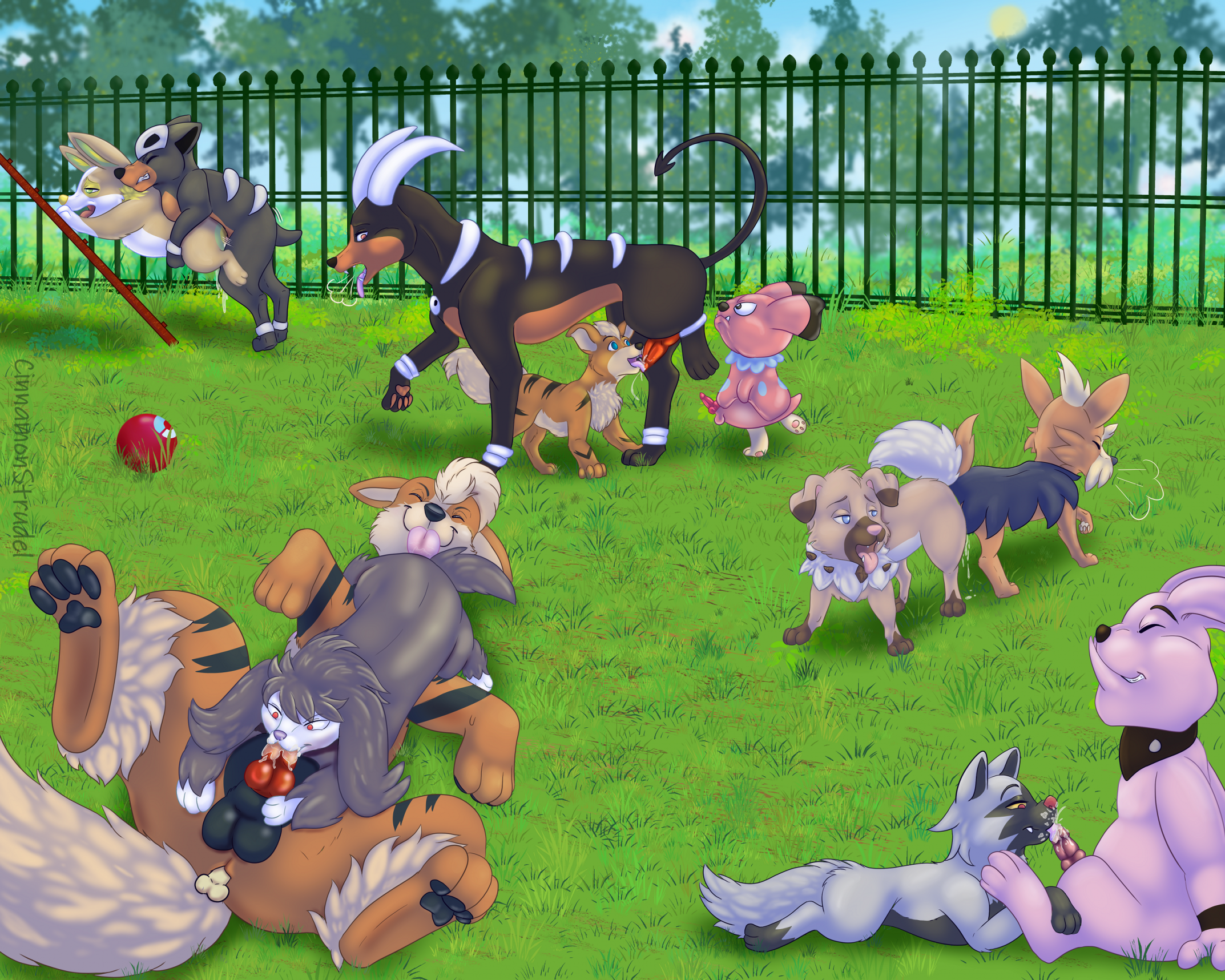 Arcanine CinnamonStrudel Furfrou Granbull Herdier Houndoom Houndour Poochyena Porkyman Rockruff Snubbull Yamper