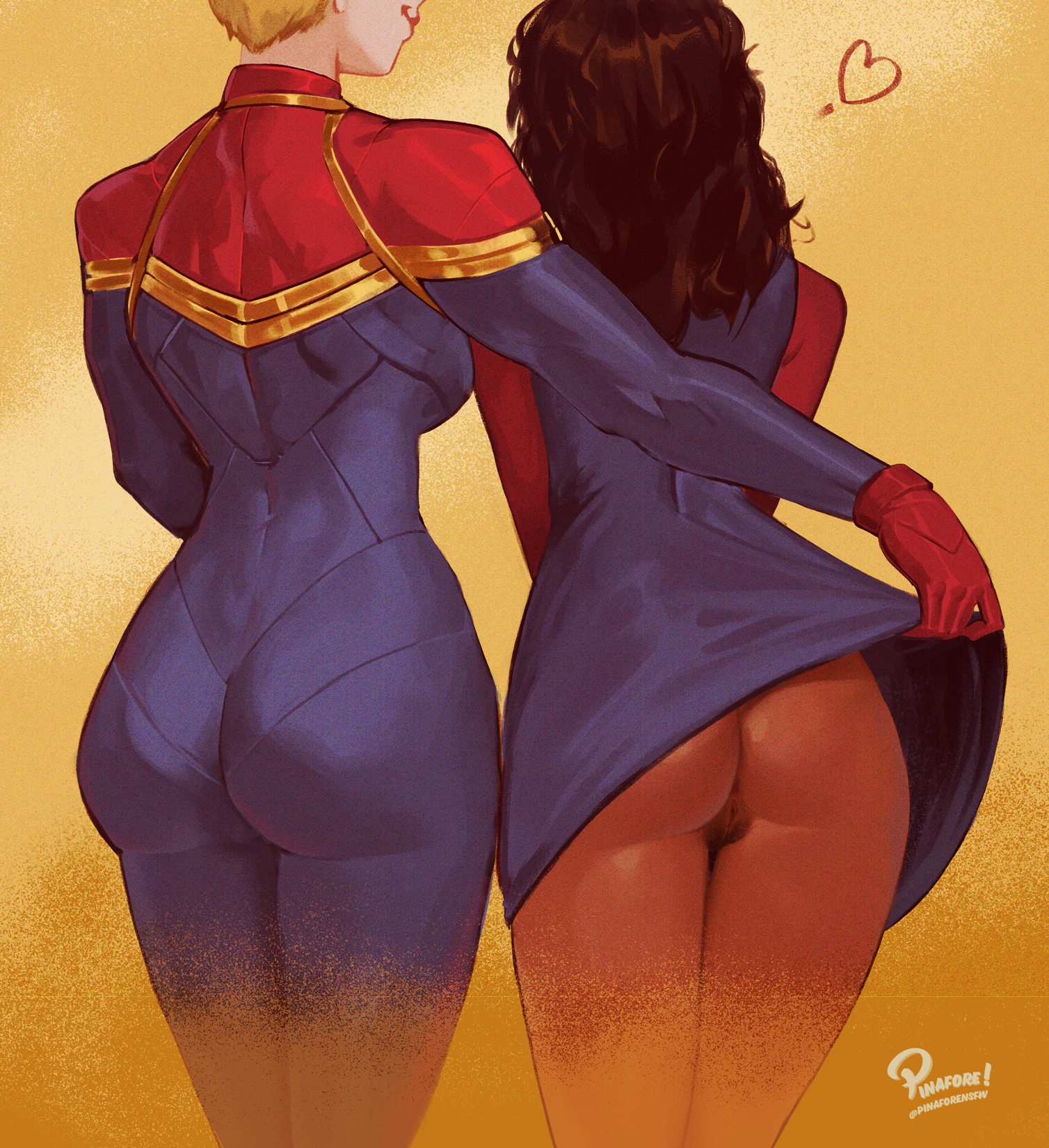 Captain_Marvel Carol_Danvers Kamala_Khan Marvel PinaforeNsfw