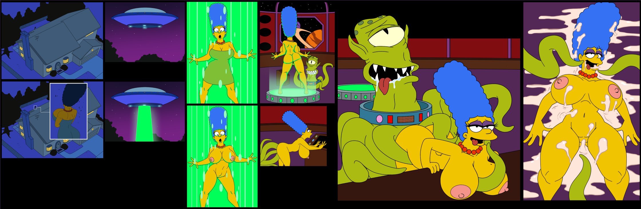 Kang Kodos LordStevie Marge_Simpson The_Simpsons Treehouse_of_Horror