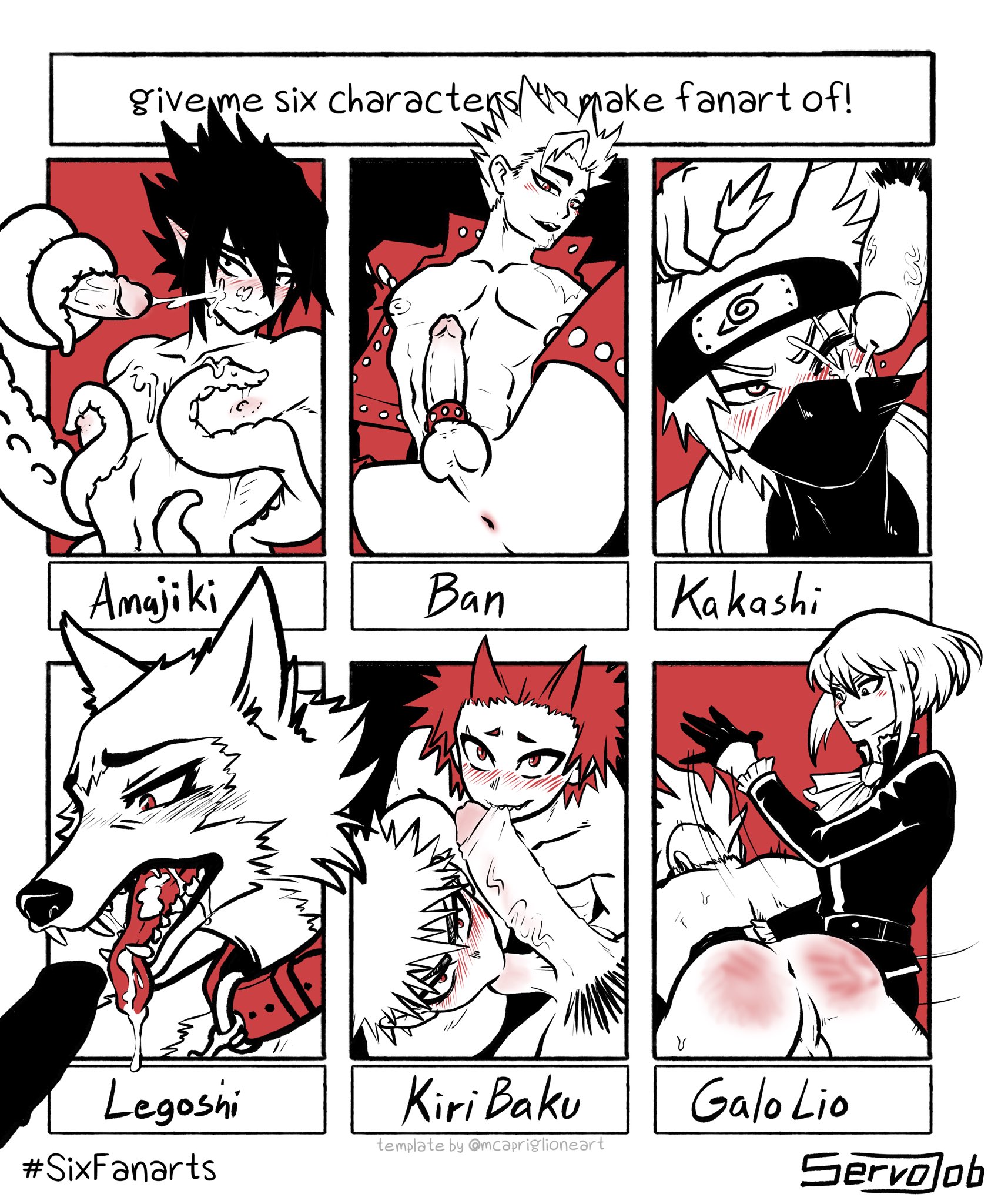 Post 3598350: Ban Beastars crossover Eijirou_Kirishima Galo_Thymos  Kakashi_Hatake Katsuki_Bakugo Legoshi Lio_Fotia My_Hero_Academia Naruto  Promare Tamaki_Amajiki The_Seven_Deadly_Sins