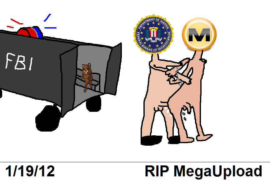 FBI Glownigger MegaUpload Pedobear UncleSpongeSmoke United_States logo meme