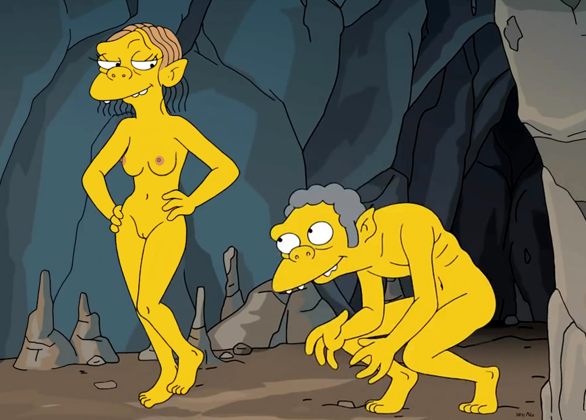 Moe_Szyslak Mole Orc_Girl The_Simpsons edit screenshot_edit