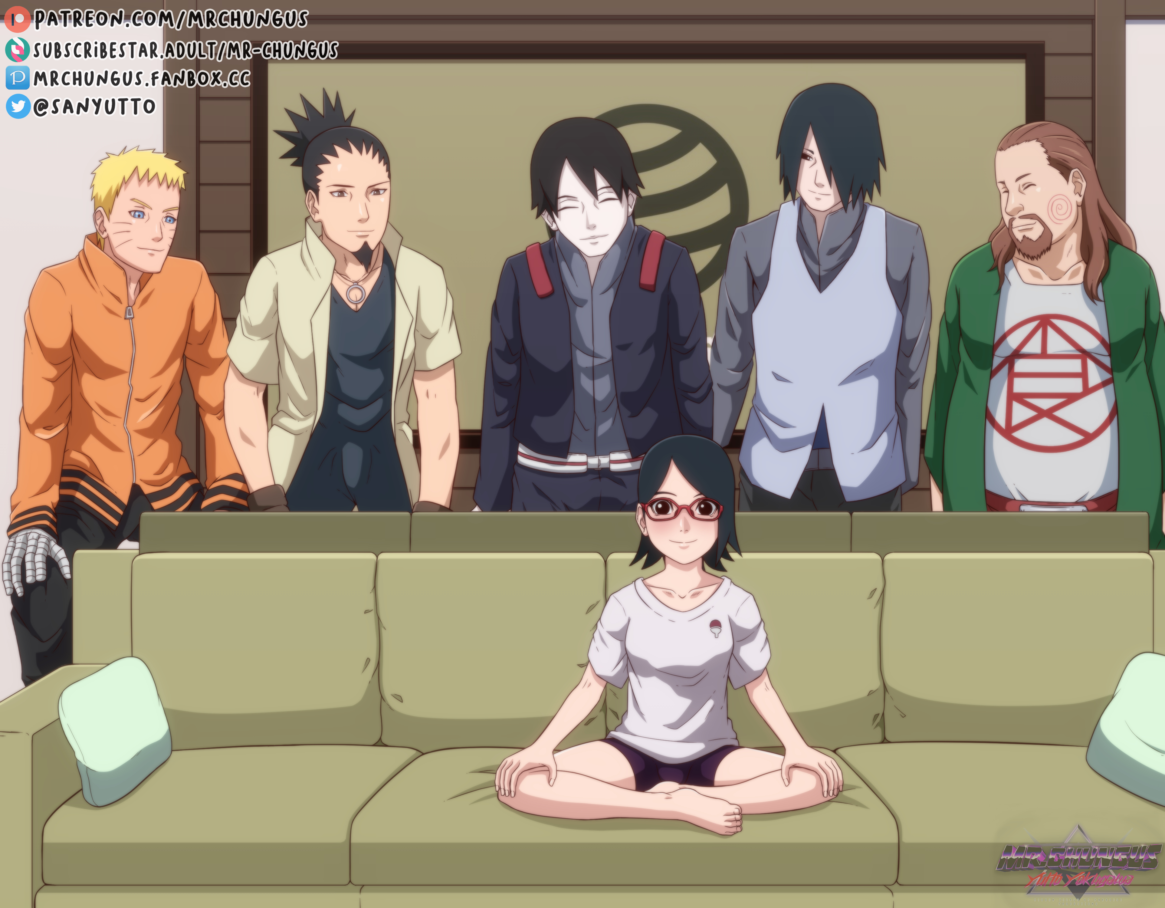 Boruto:_Naruto_Next_Generations Choji_Akimichi Mr.Chungus Naruto Naruto_Uzumaki Sai Sarada_Uchiha Sasuke_Uchiha Shikamaru_Nara comic