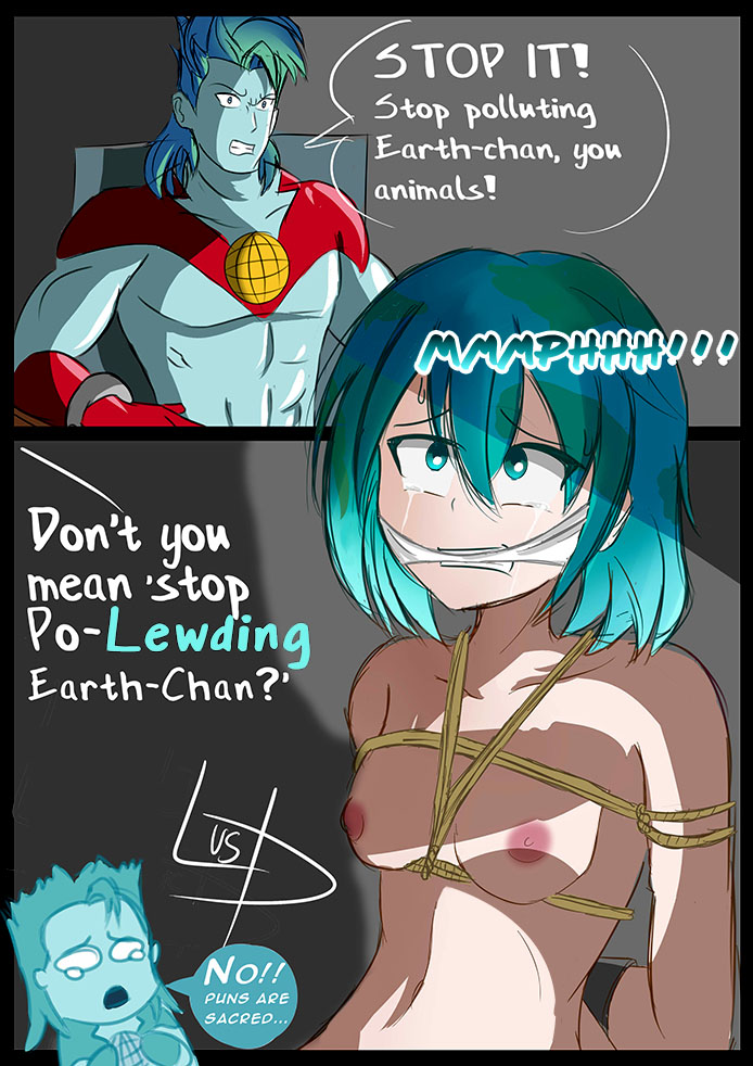 Captain_Planet Captain_Planet_and_the_Planeteers Earth-chan TheRustyOmni-Blade crossover