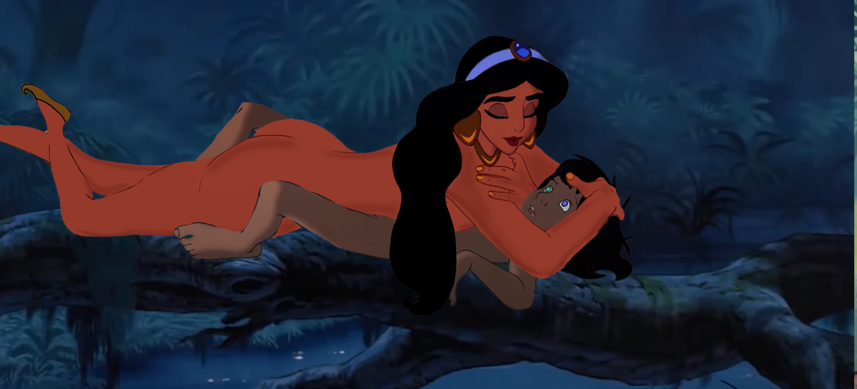 Post 2791234 Aladdin Series Crossover Edit Jasmine Mowgli The Jungle Book