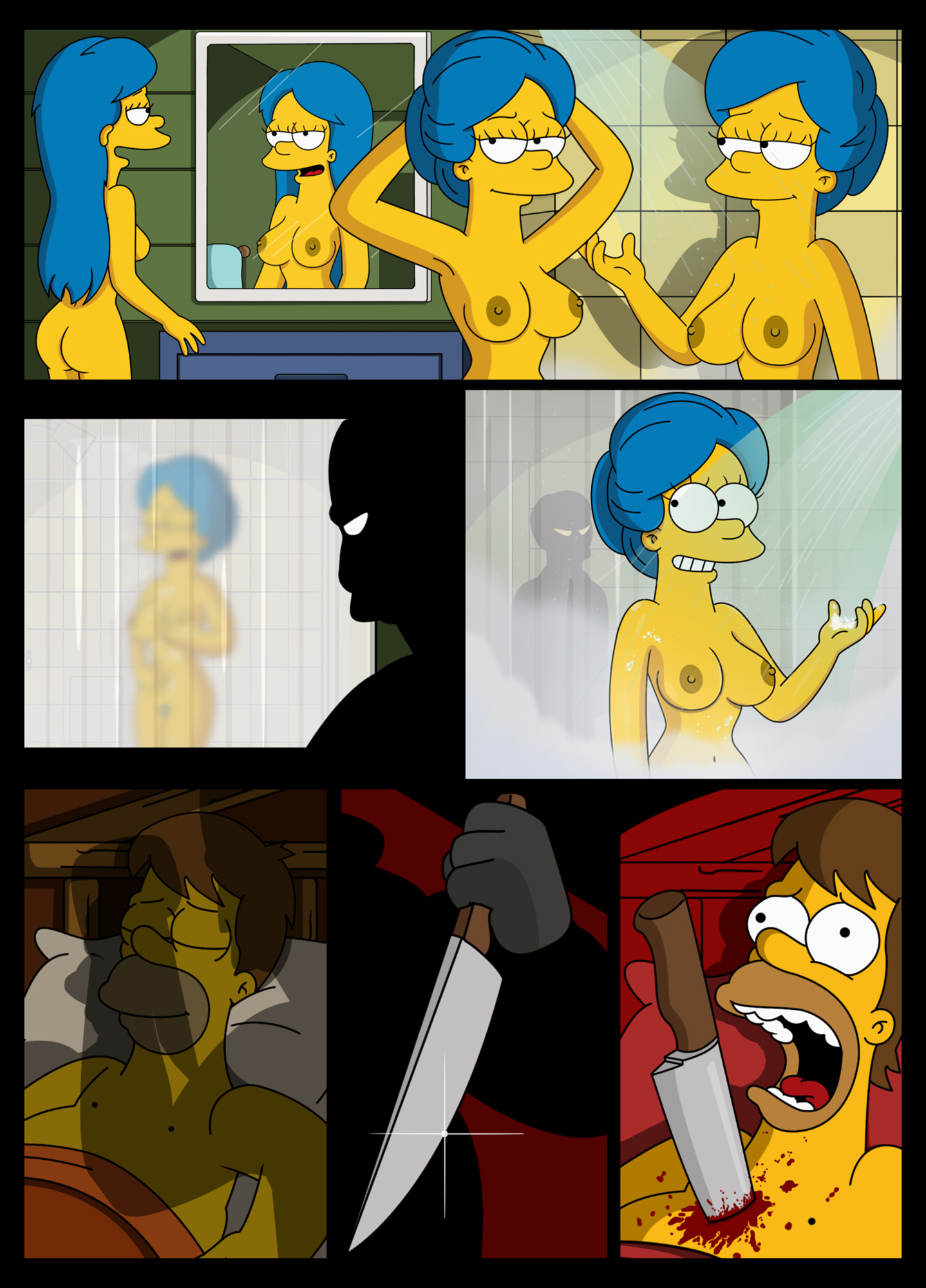 Homer_Simpson Marge_Simpson The_Simpsons Treehouse_of_Horror WVS comic