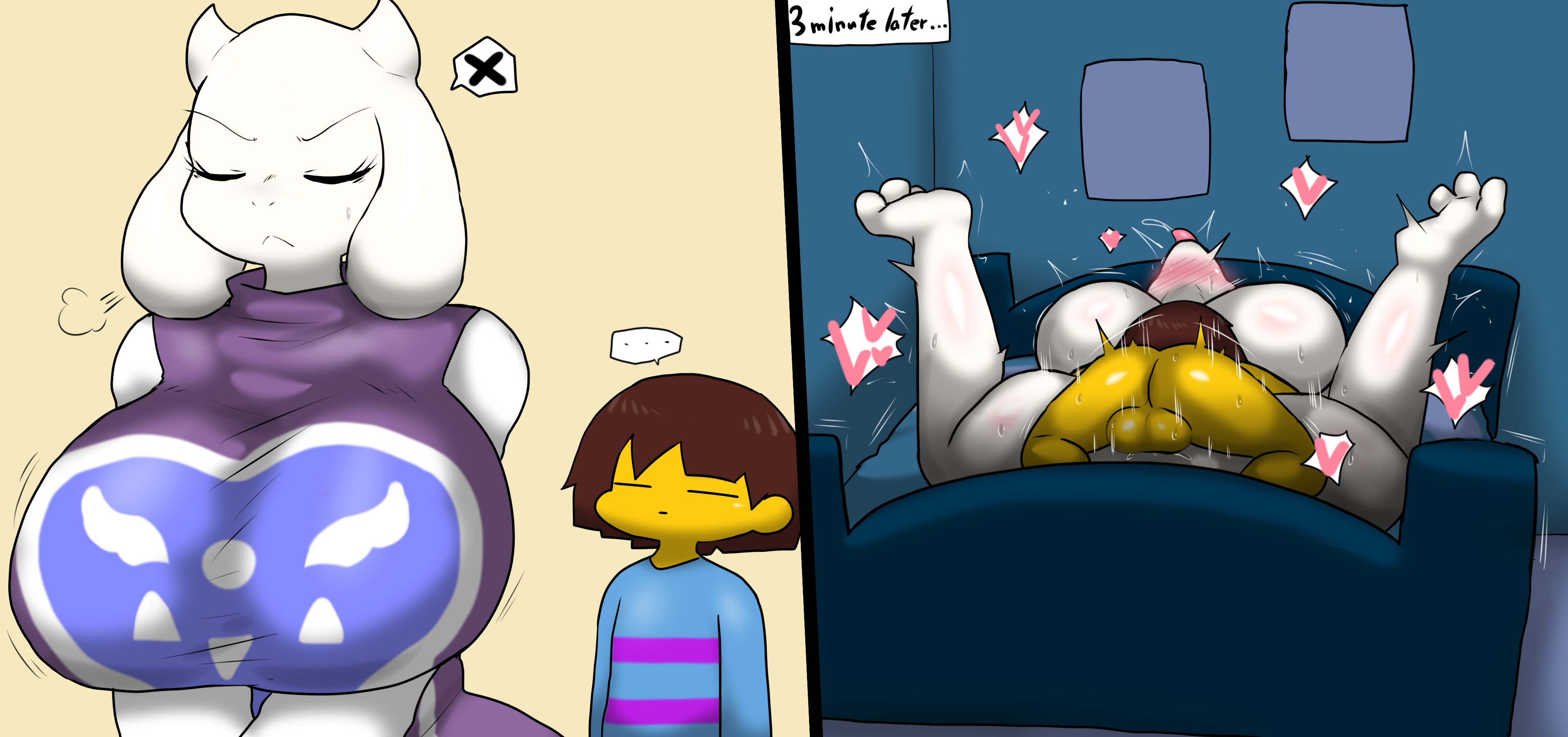 Enigi09, frisk (undertale), toriel, undertale, absurdres, highres, 1boy, 1girl, 