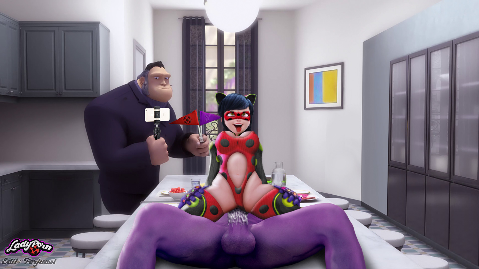 Post 6020484: edit Ferjuasi_(artist) Gabriel_Agreste LadyPorn  Marinette_Dupain-Cheng Miraculous_Ladybug