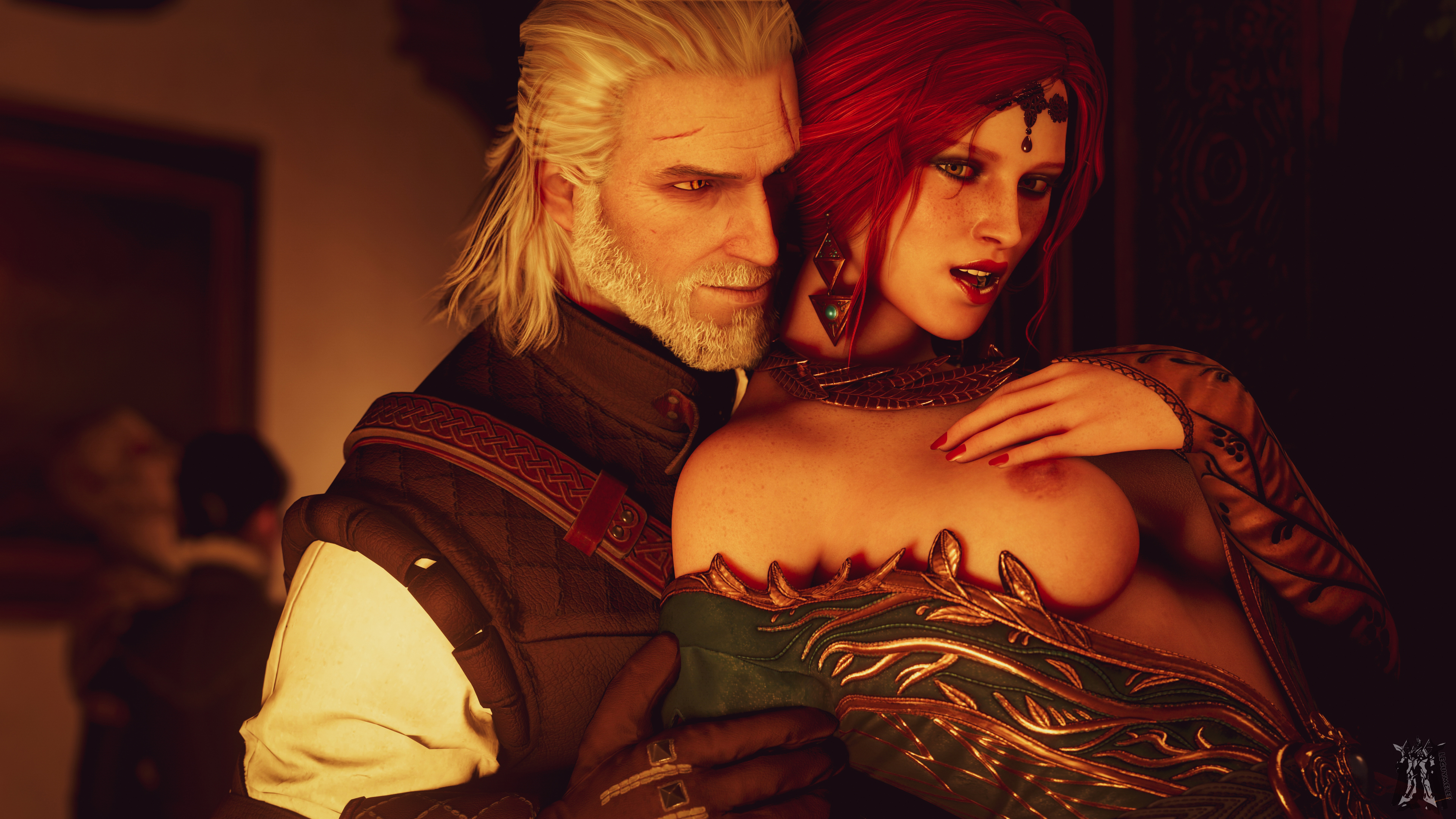 Geralt_of_Rivia LeGuymelef The_Witcher The_Witcher_3 Triss_Merigold