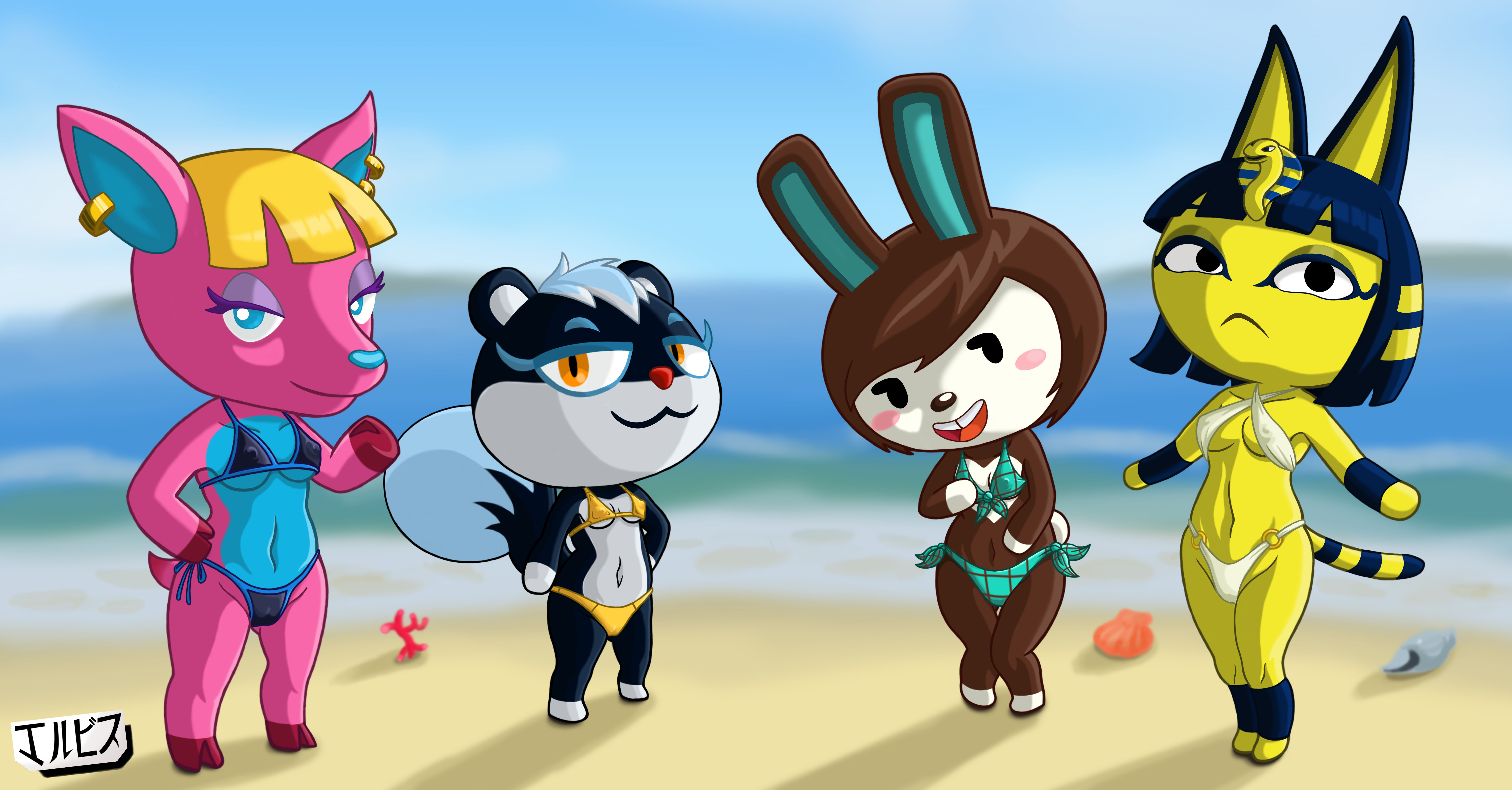 Animal_Crossing Ankha Carmen Fuchsia Jackintaro Tasha