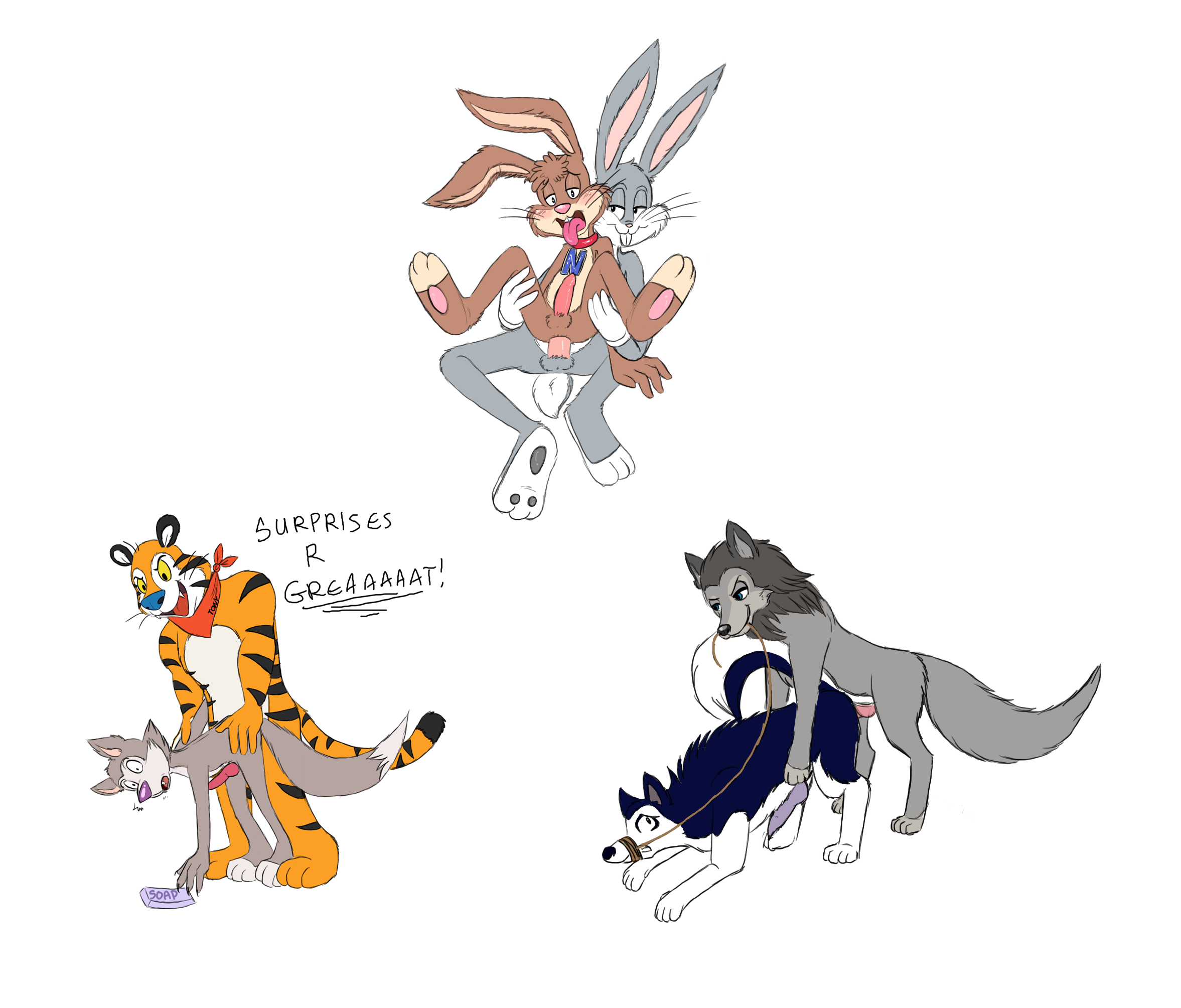 Alpha_and_Omega Balto Bugs_Bunny Chip_the_Wolf Cookie_Crisp Frosted_Flakes Humphrey Looney_Tunes MellowMelon Nesquik Nestle Quik_Bunny Steele Tony_the_Tiger crossover mascots