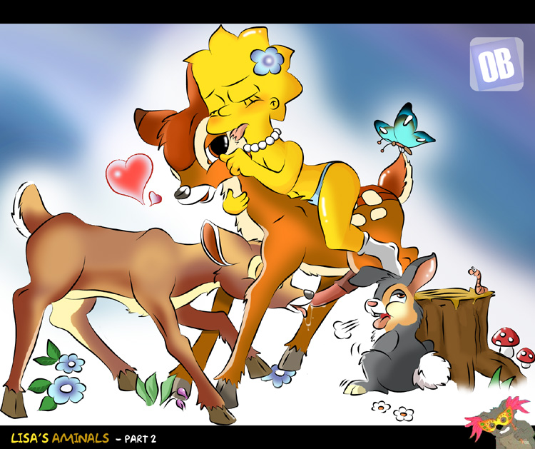 Bambi Bambi_(character) Faline Lisa_Simpson Orange_Box The_Simpsons Thumper crossover