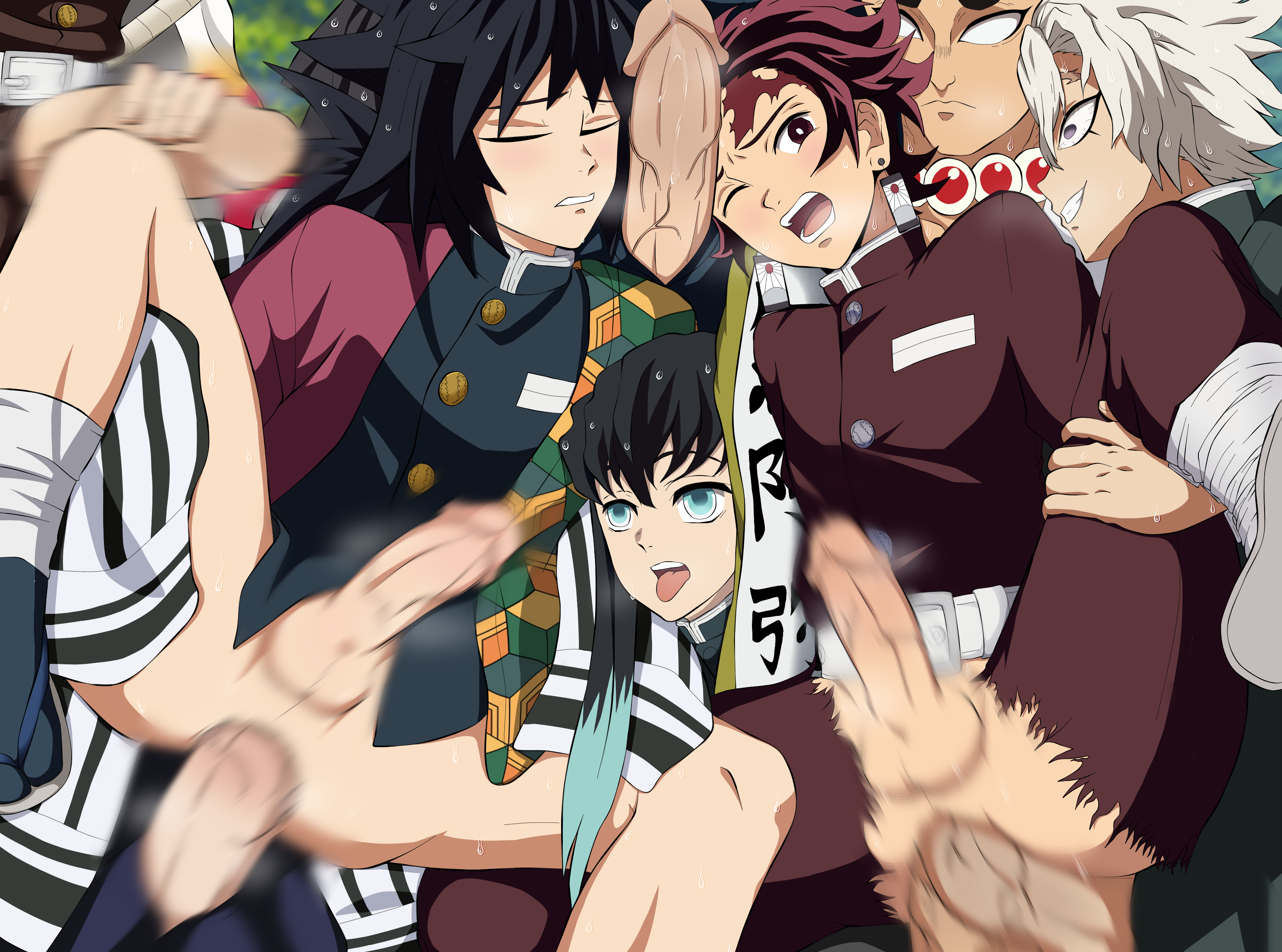 Post 4986446: Demon_Slayer:_Kimetsu_no_Yaiba Giyuu_Tomioka Gyomei_Himejima  Kyojuro_Rengoku Muichiro_Tokito Obanai_Iguro plagion Sanemi_Shinazugawa  tagme Tanjiro_Kamado