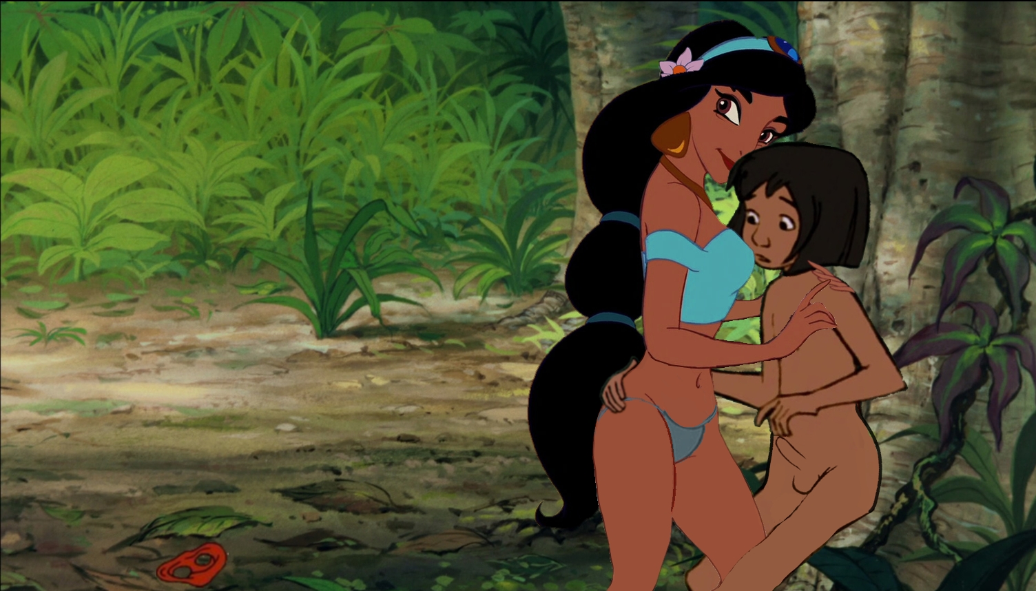 Post 2679266 Aladdin Series Crossover Edit Jasmine Mowgli The Jungle Book