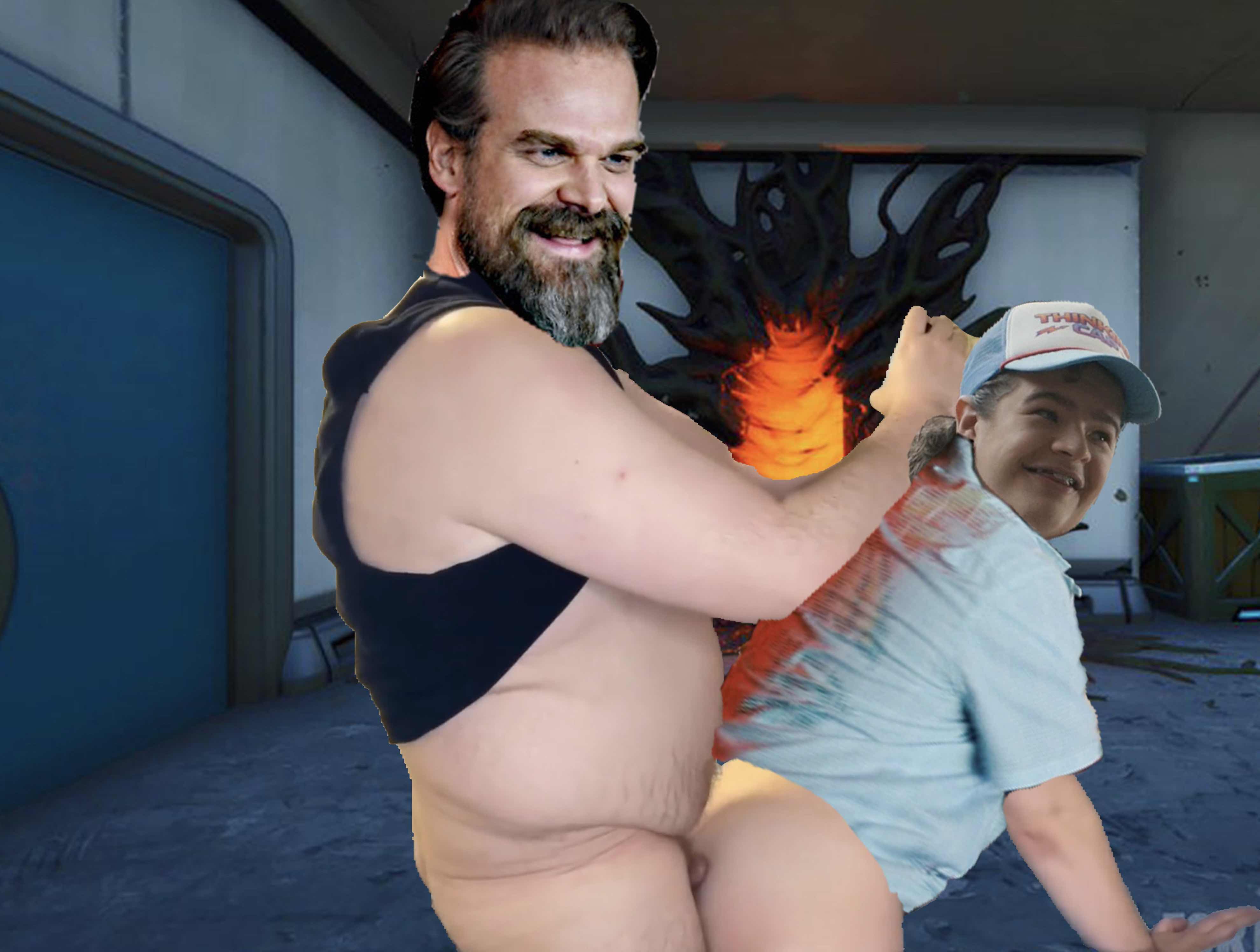 Post David Harbour Dustin Henderson Fakes Gaten Matarazzo Jim