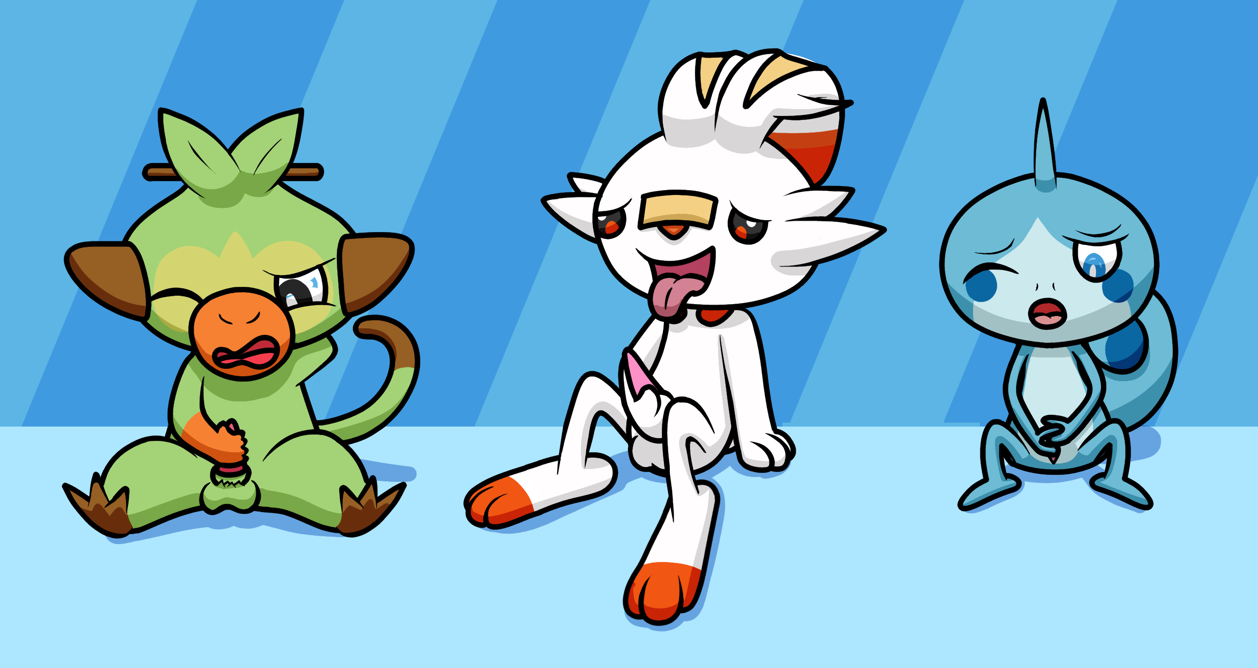 Grookey scorbunny and sobble evolutions
