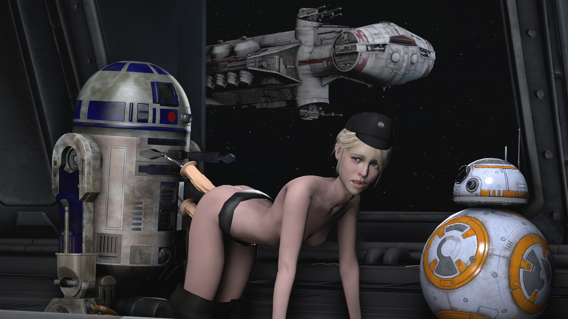 BB-8 Imperial_officer Juno_Eclipse R2-D2 Star_Wars The_Force_Unleashed shittyhorsey