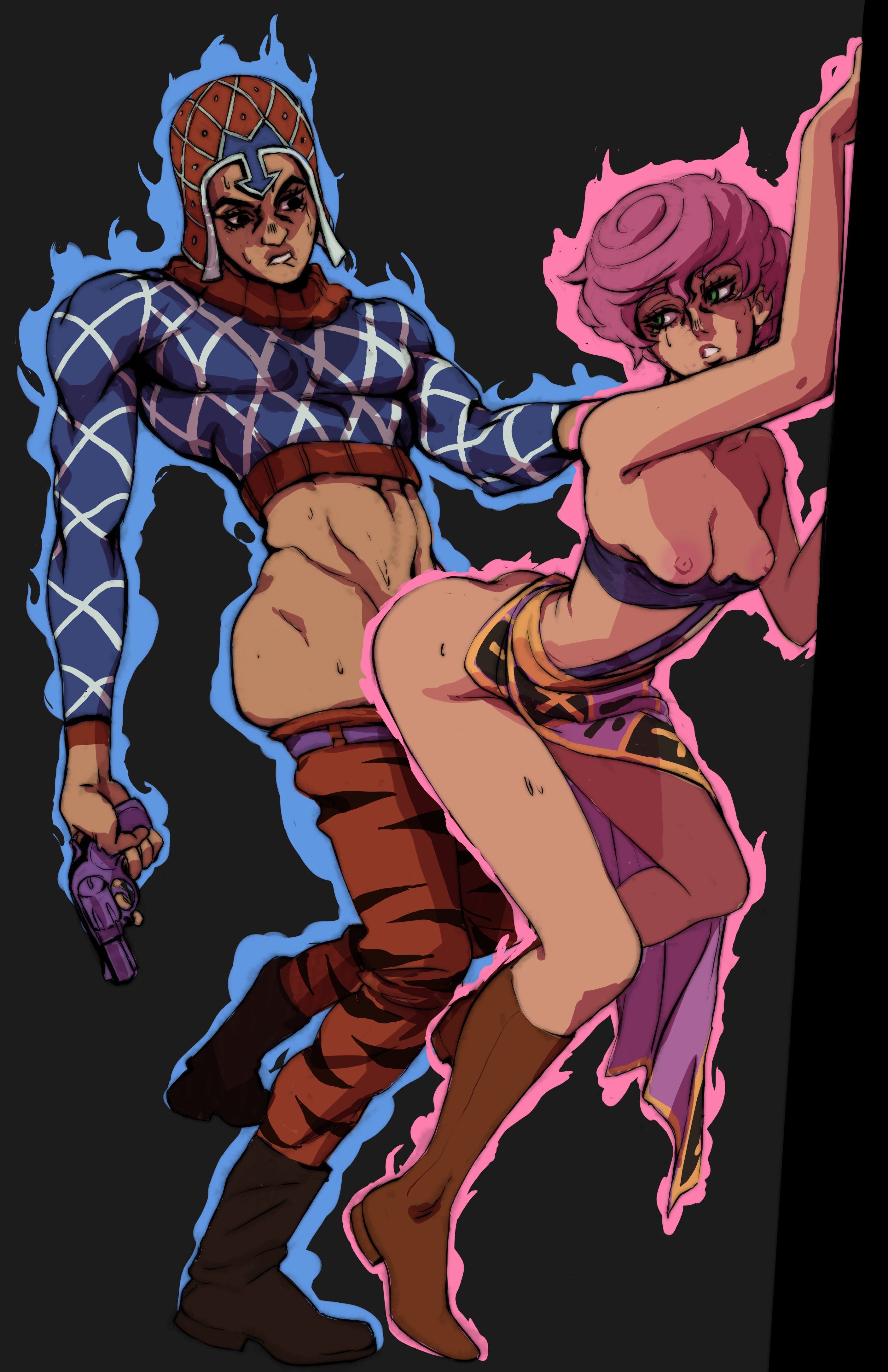 BigBossRequiem Guido_Mista Jojo's_Bizarre_Adventure Trish_Una Vento_Aureo