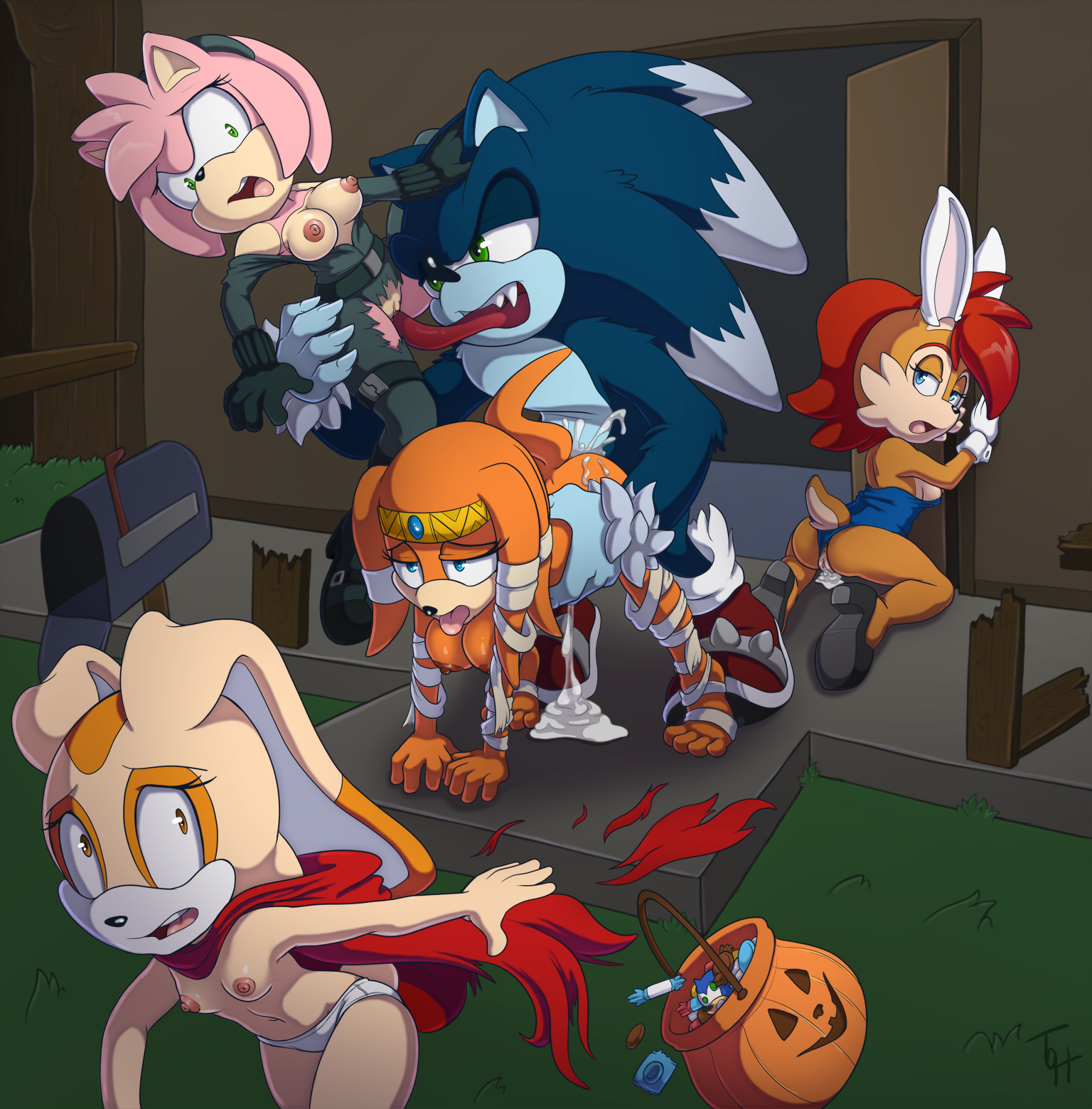 Post 2014407: Amy_Rose Cream_the_Rabbit Halloween Sally_Acorn  Sonic_the_Hedgehog Sonic_the_Hedgehog_(series) Sonic_the_Werehog  The_Other_Half Tikal_the_Echidna