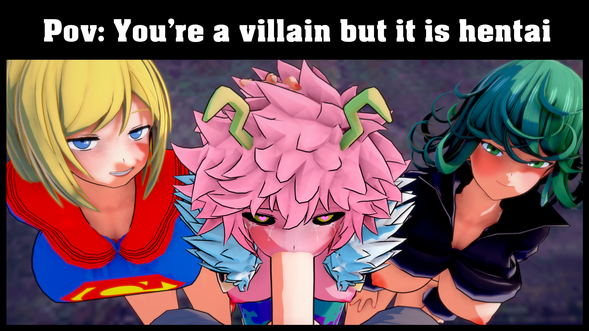 Akuscaa_lol DC Koikatsu! Mina_Ashido My_Hero_Academia One-Punch_Man Supergirl Superman_(series) Tatsumaki crossover