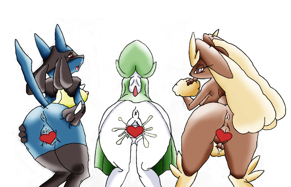 Gardevoir Lopunny Lucario MewtwoX Porkyman edit shinooka