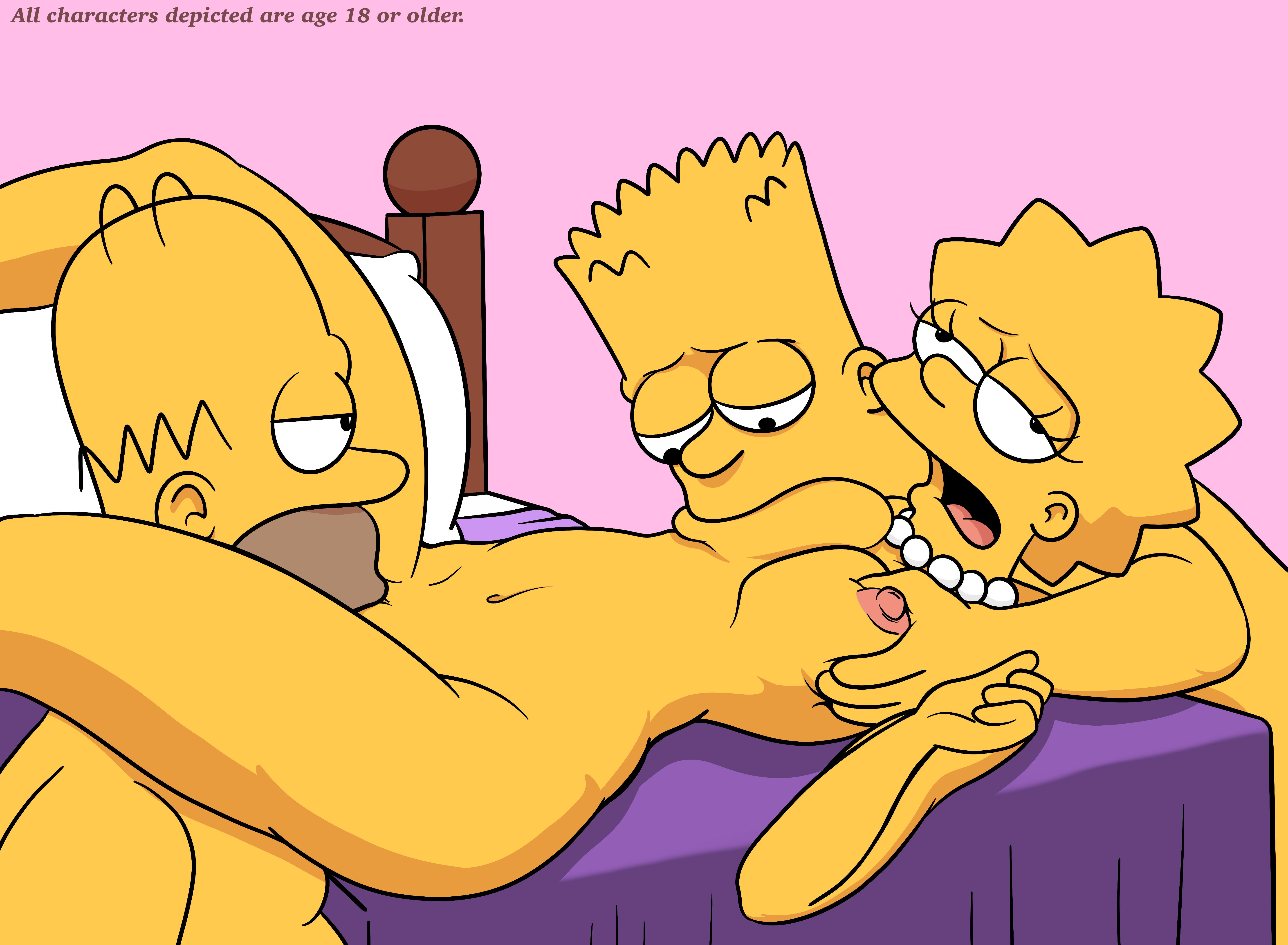 Bart_Simpson Homer_Simpson Lisa_Simpson The_Simpsons lockandlewd