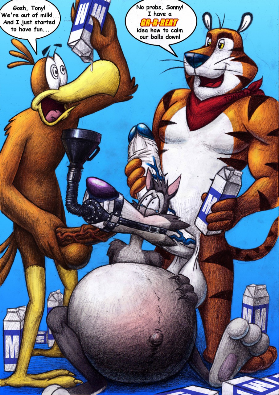 Chip_the_Wolf Cocoa_Puffs Cookie_Crisp Frosted_Flakes Sonny_the_Cuckoo_Bird Tony_the_Tiger crossover mascots ten-kun