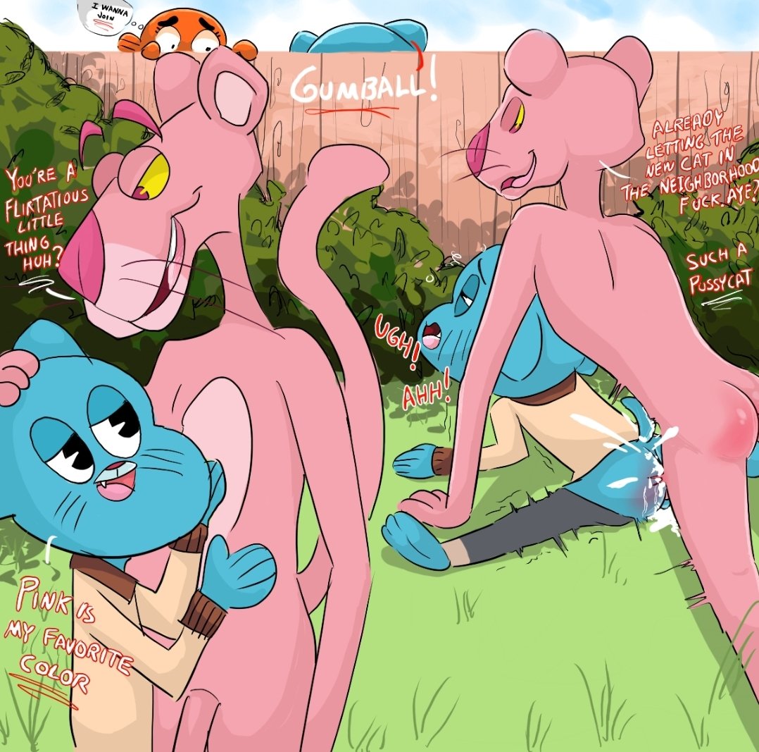 Darwin_Watterson Gumball_Watterson MrShotaroEtsuko Nicole_Watterson Pink_Panther Pink_Panther_(series) The_Amazing_World_of_Gumball crossover