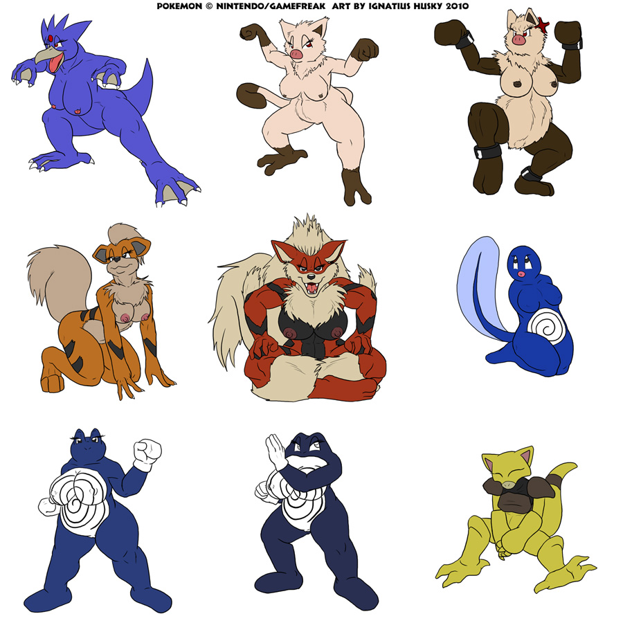 Abra Arcanine Golduck Growlithe Ignatius_Husky Mankey Poliwag Poliwhirl Poliwrath Porkyman Primeape