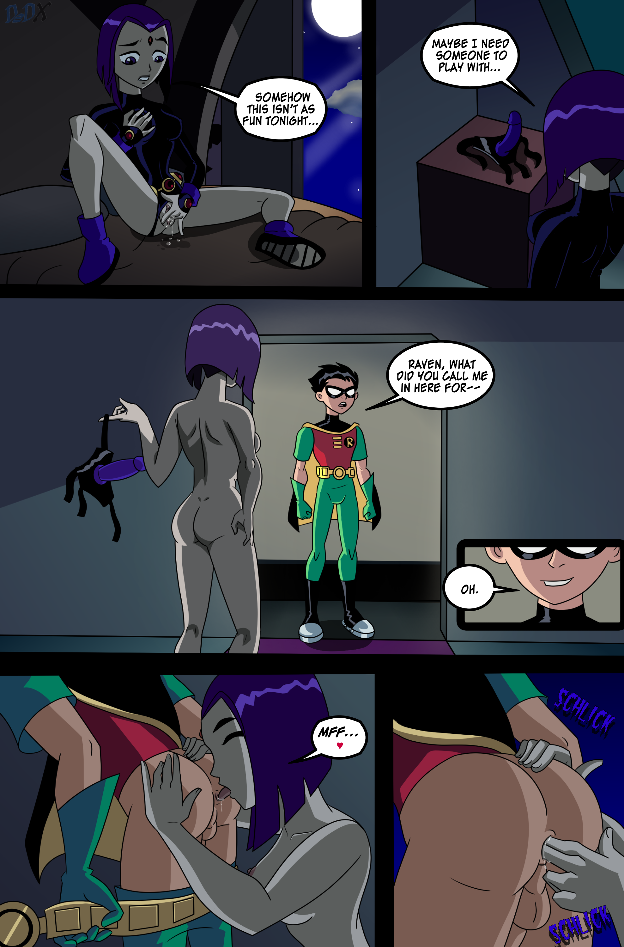 Post 4522626: comic DC DCAU DeDX Raven Robin Teen_Titans