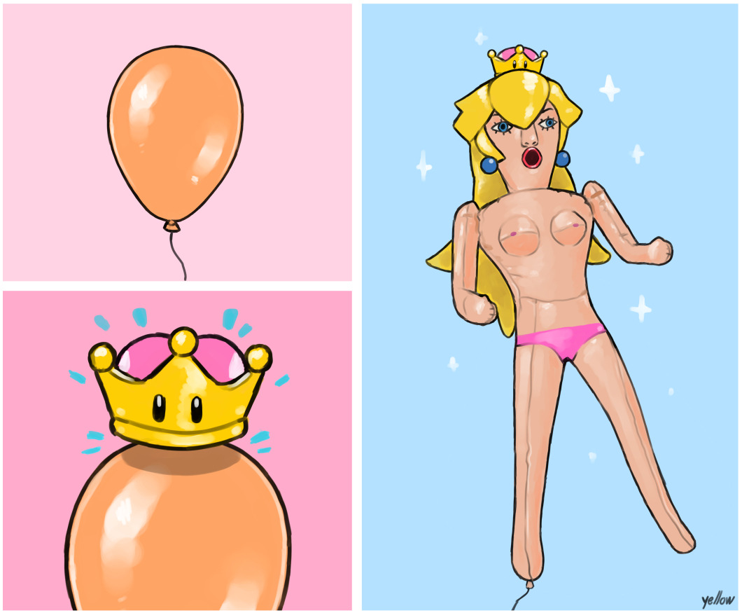 Balloon New_Super_Mario_Bros._U_Deluxe Princess_Peach Super_Crown Super_Mario_Bros. deyellowroom inanimate