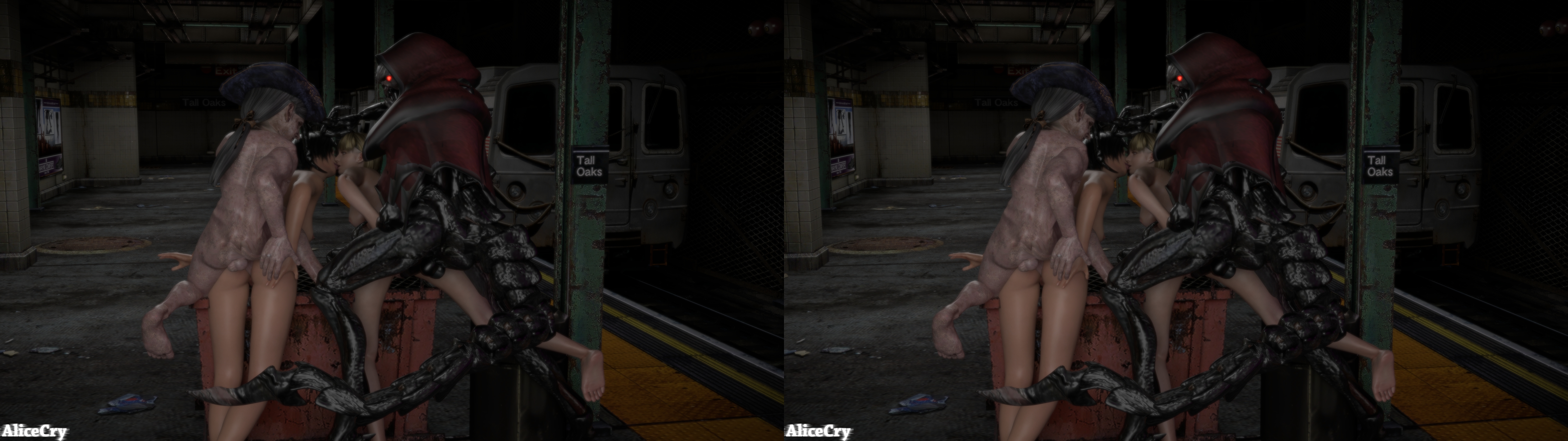 Ada_Wong Ashley_Graham Resident_Evil Resident_Evil_4 Salazar Verdigo alicecry stereogram