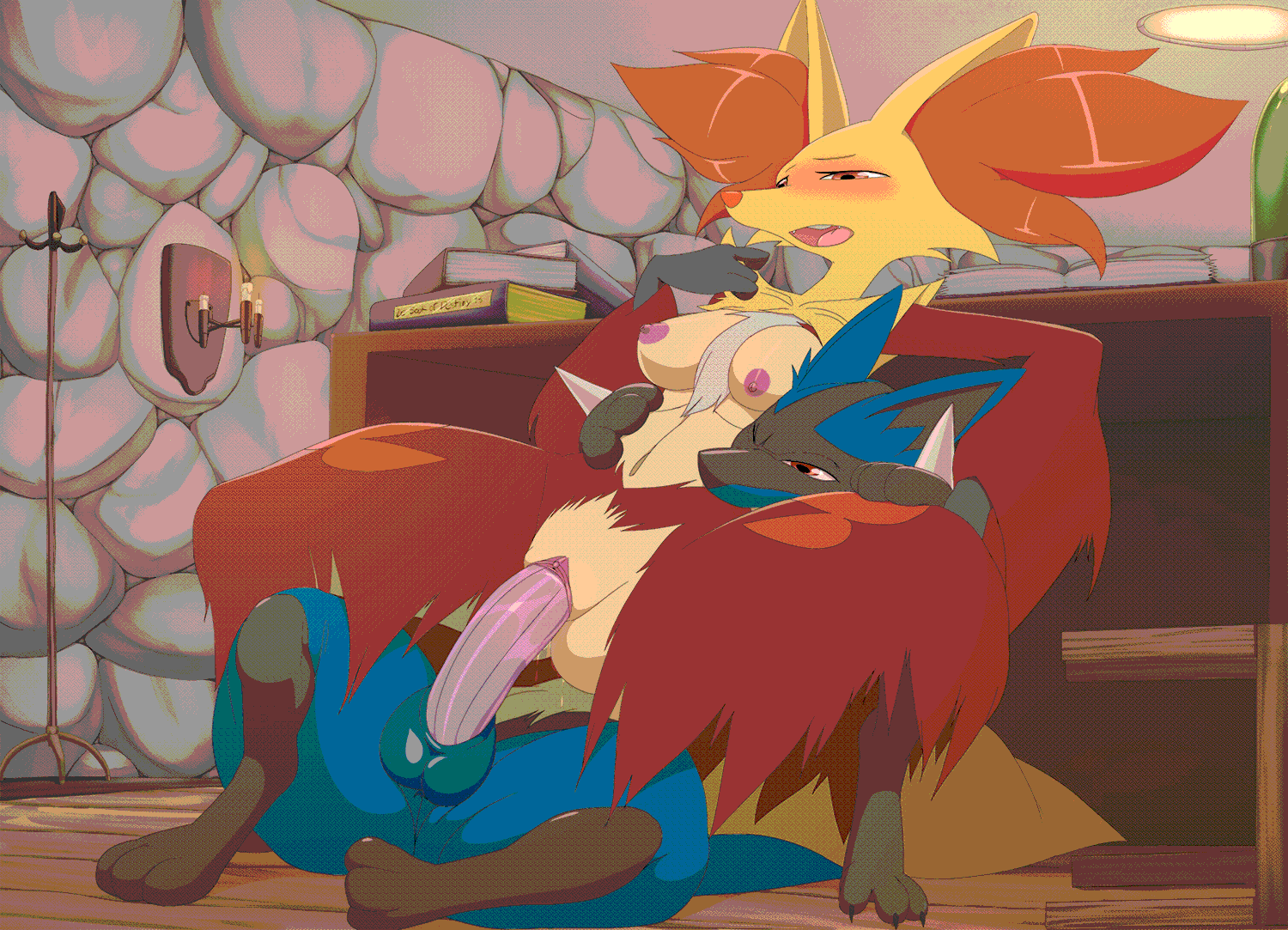 Post 1902861: animated Delphox Lucario MrPloxy Porkyman