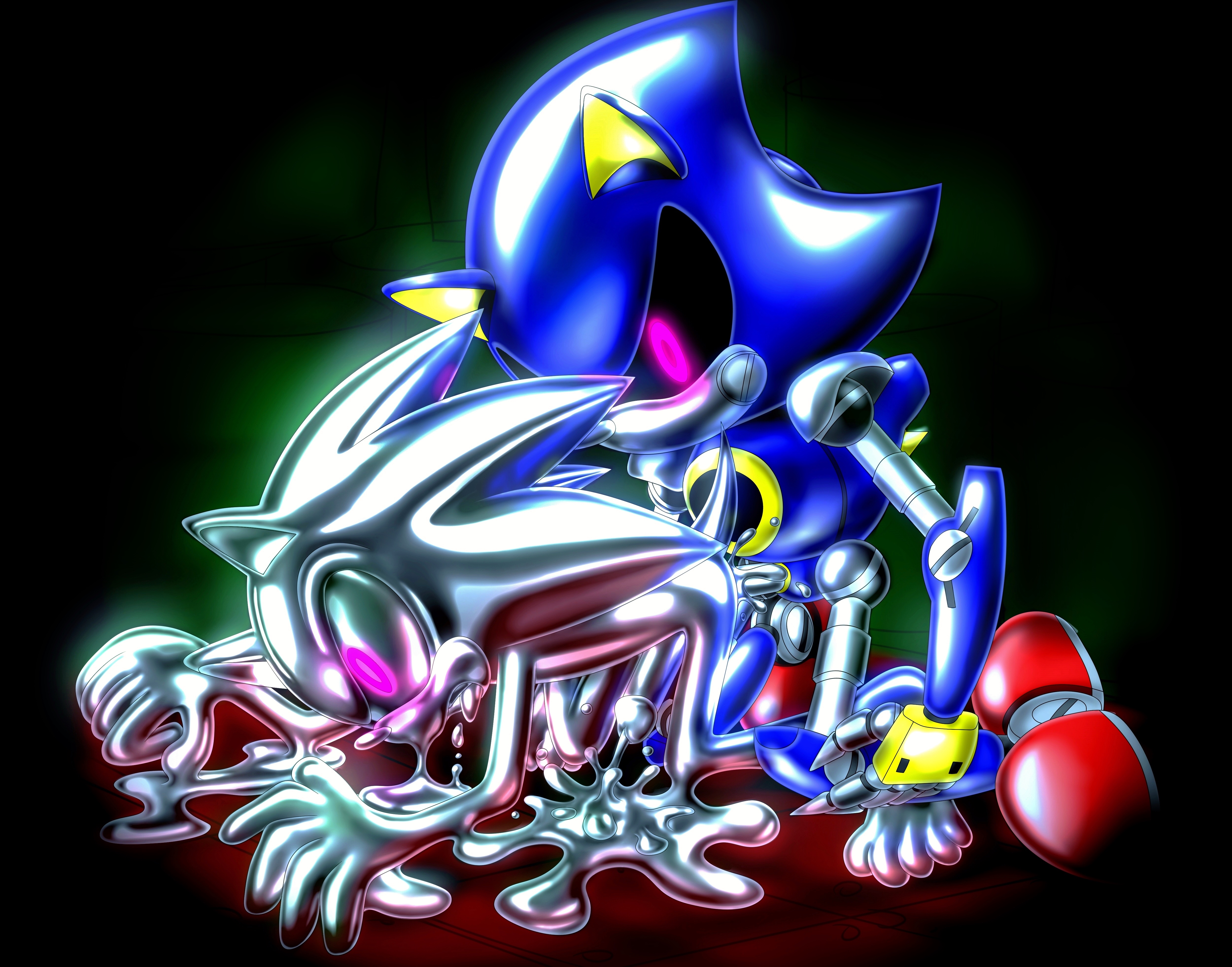 Безумный вирус соблазна соник. Метал Соник. Metal Sonic CD. Маджин Соник. Соник и метал Соник.