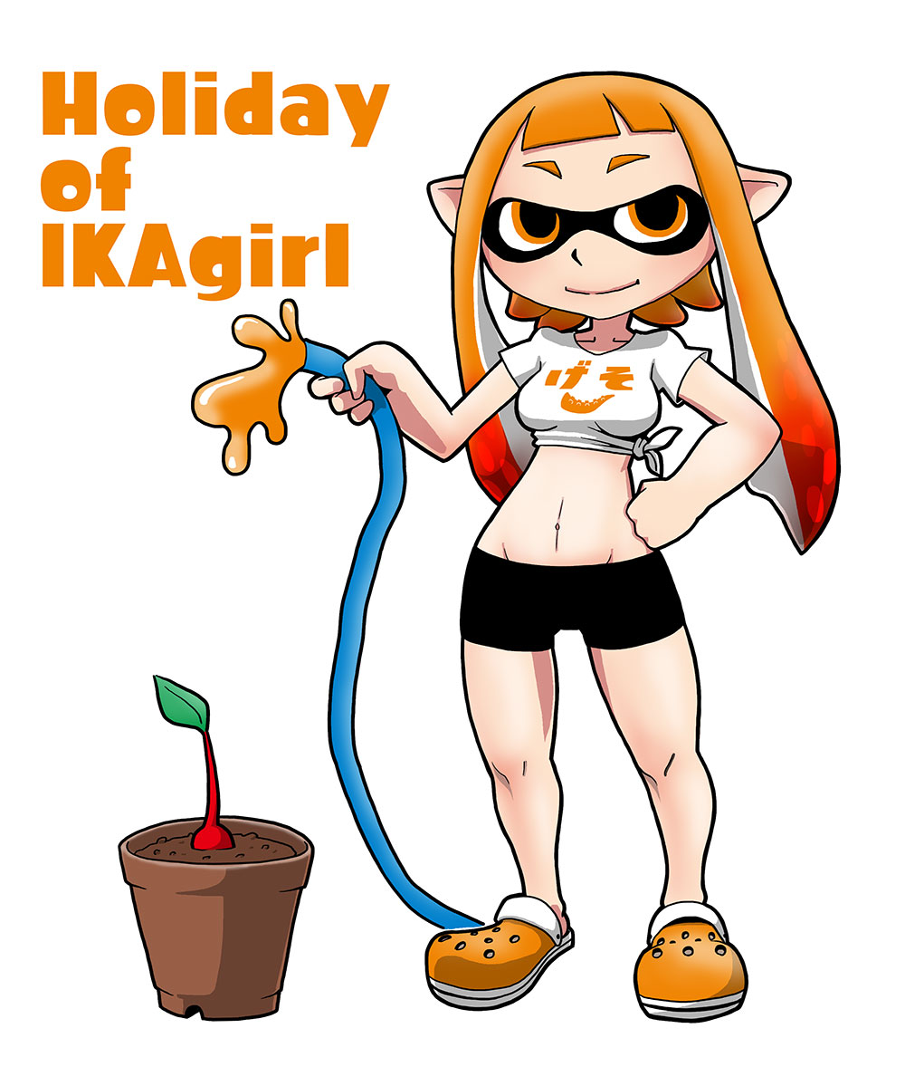 Inkling Inkling_Girl Pikmin Pikmin_(species) Red_Pikmin Splatoon crossover