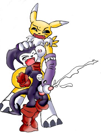 Digimon Impmon MewtwoX Renamon