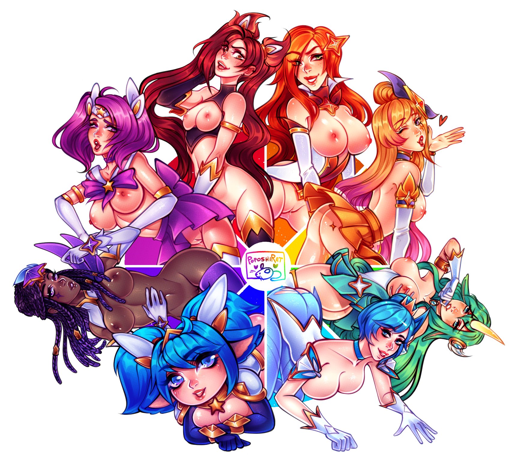 Jinx_the_Loose_Cannon League_of_Legends Luxanna_Crownguard Miss_Fortune Orianna PoposhiRat Poppy Senna Seraphine Soraka Star_Guardian yordle