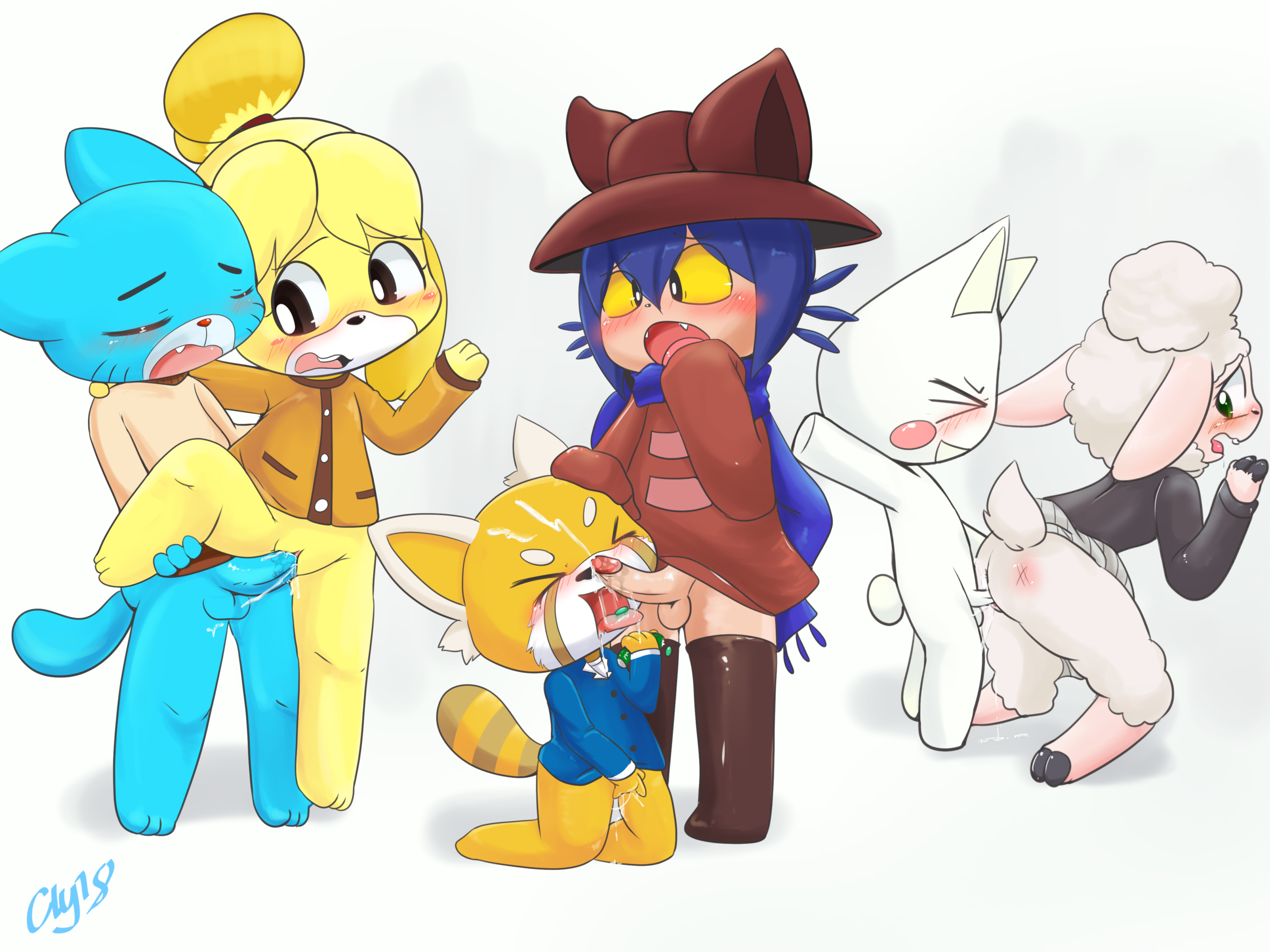 Aggretsuko Animal_Crossing Candy Dawn_Bellwether Doko_Demo_Issho Gumball_Watterson Isabelle Mint Mint_Candy Niko OneShot Retsuko The_Amazing_World_of_Gumball Toro_Inoue Zootopia clyndemoon crossover