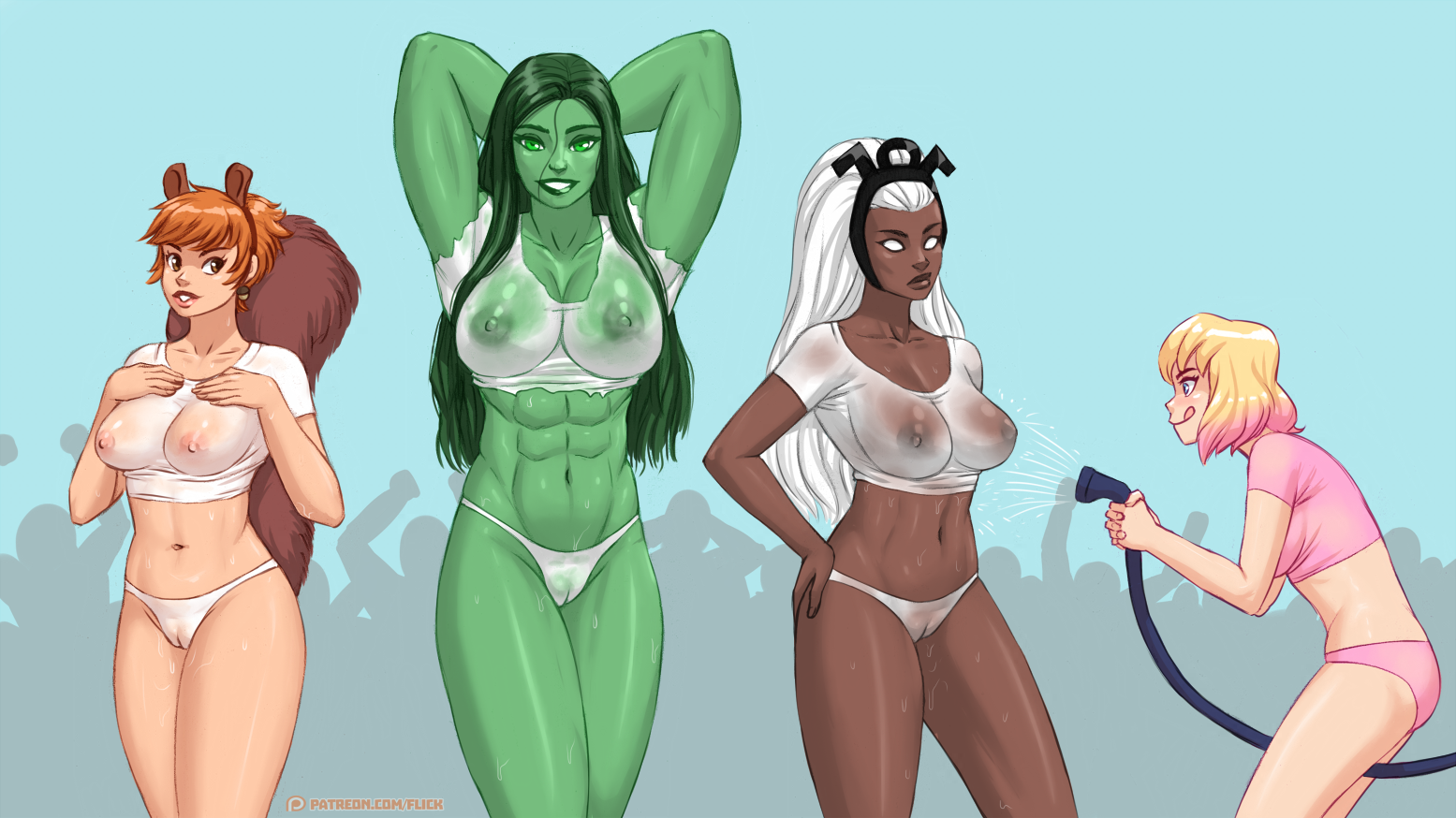 Flick_(artist) Gwenpool Hulk_(series) Marvel She-Hulk Squirrel_Girl Storm X-Men