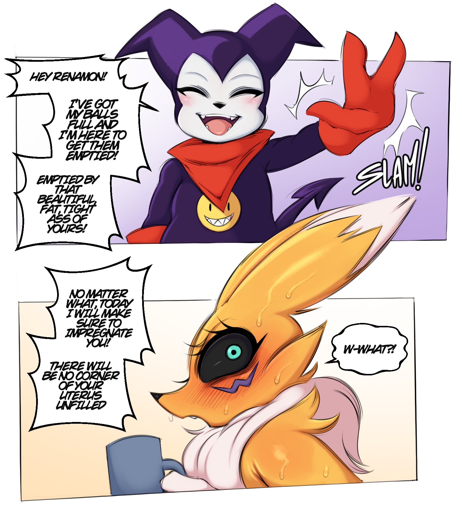 Digimon Digimon_Tamers Impmon Renamon SaltyXodium comic