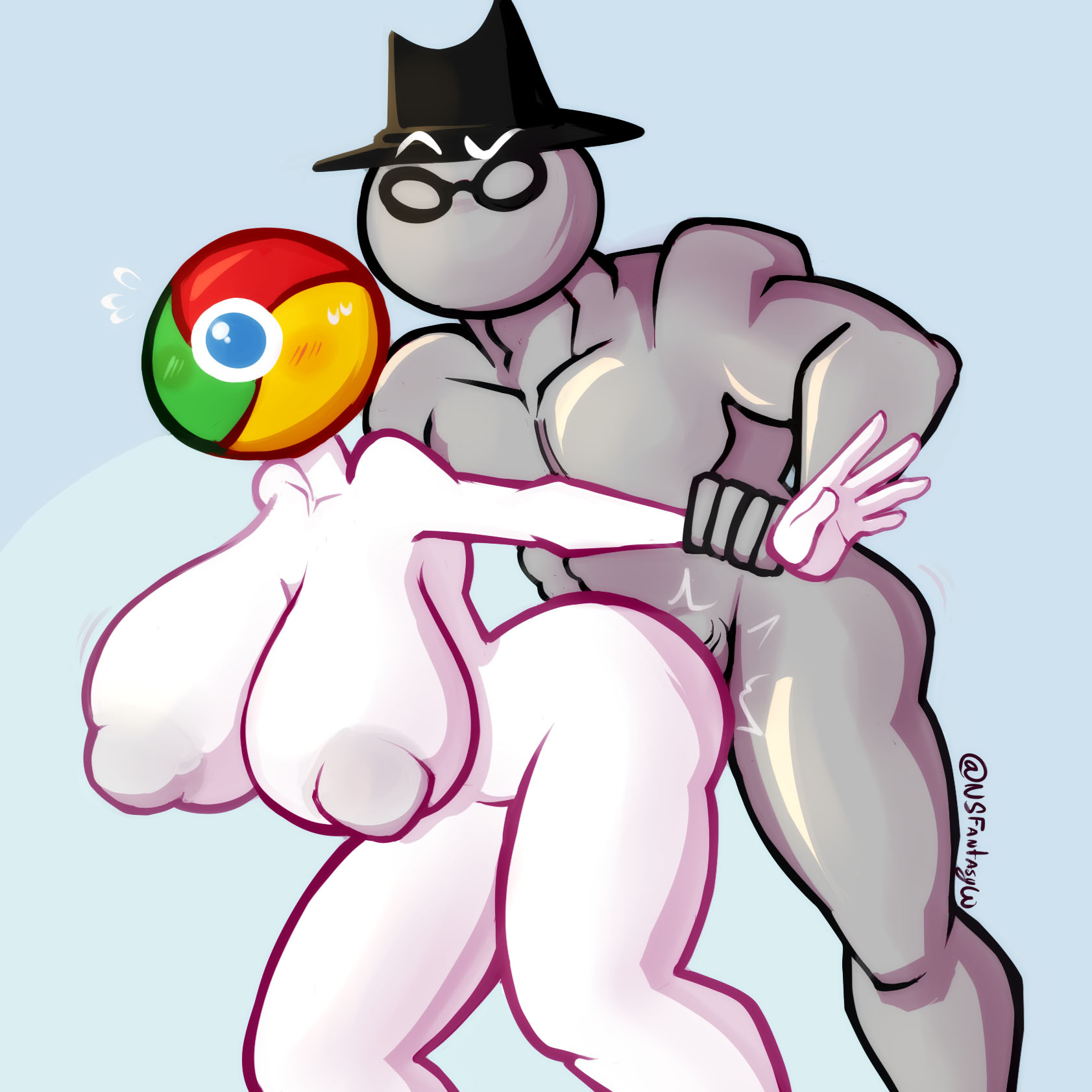 Chrome-chan and incognito-chan - pikabu.monster