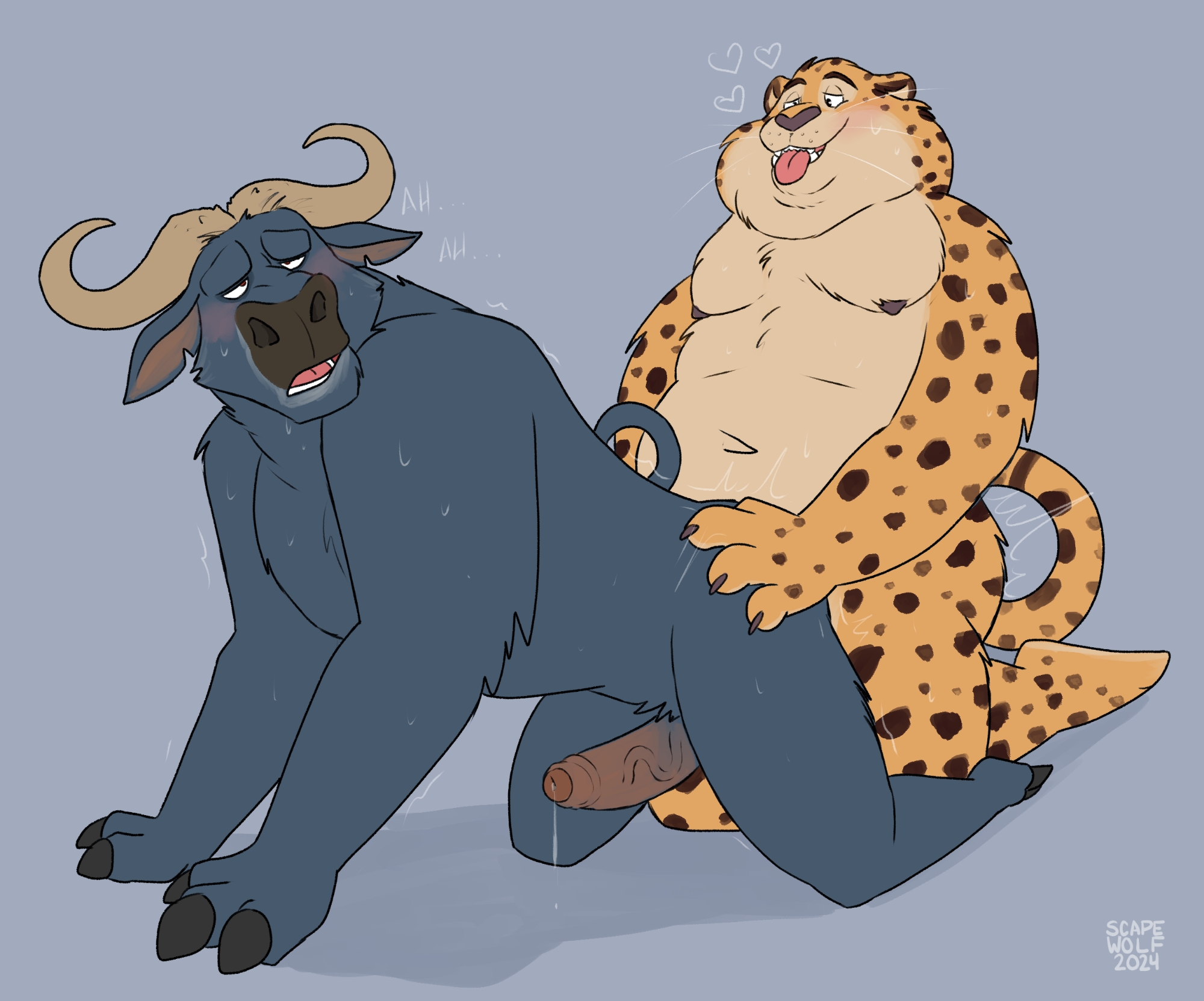 Benjamin_Clawhauser Chief_Bogo Scapewolf Zootopia