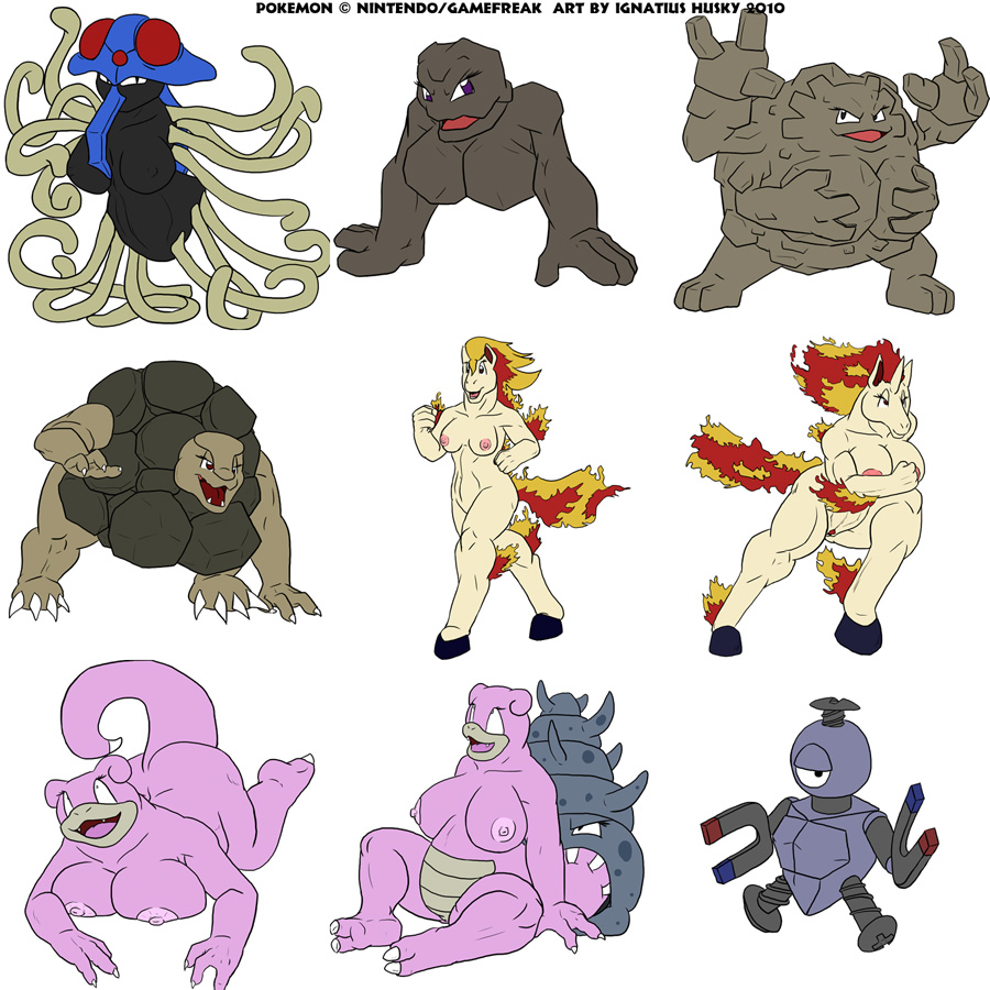 Geodude Golem Graveler Ignatius_Husky Magnemite Ponyta Porkyman Rapidash Slowbro Slowpoke Tentacruel