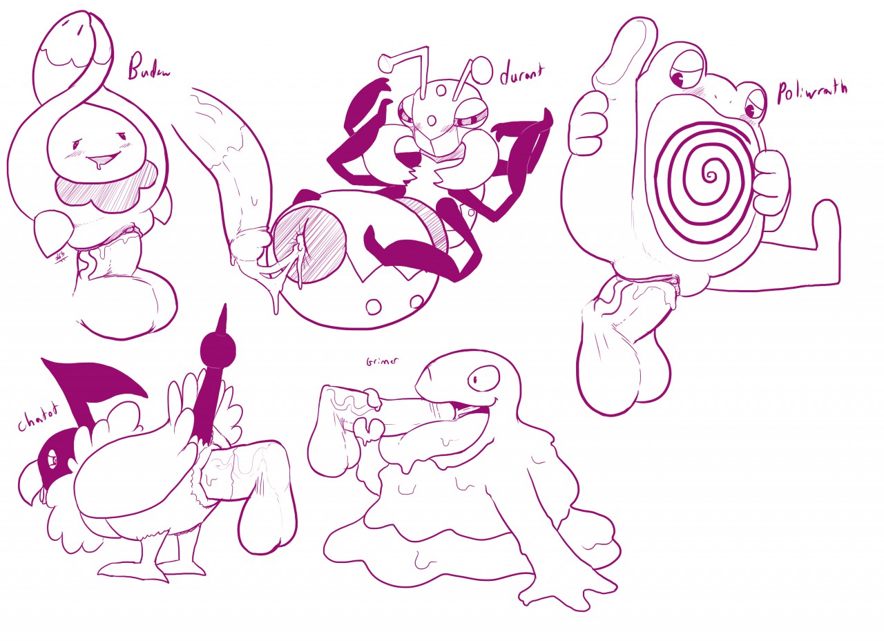 Budew Chatot Desbjust Durant Grimer Poliwrath Porkyman