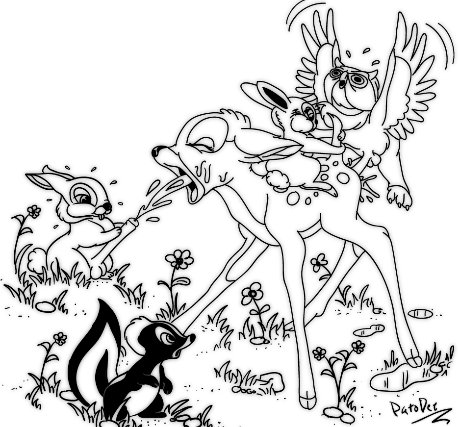 Bambi Bambi_(character) Flower Friend_Owl Miss_Bunny Thumper paro_dee