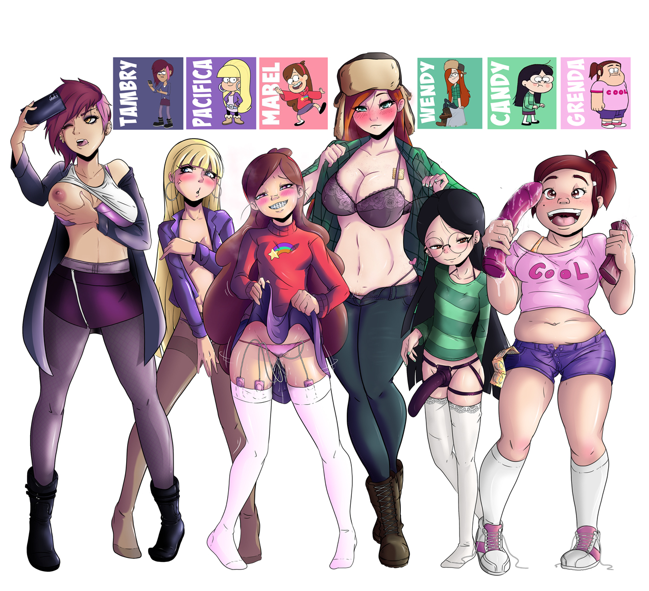 Candy_Chiu Gravity_Falls Grenda_Grendinator Ic.indecente.creatividad Mabel_Pines Pacifica_Northwest Tambry Wendy_Corduroy